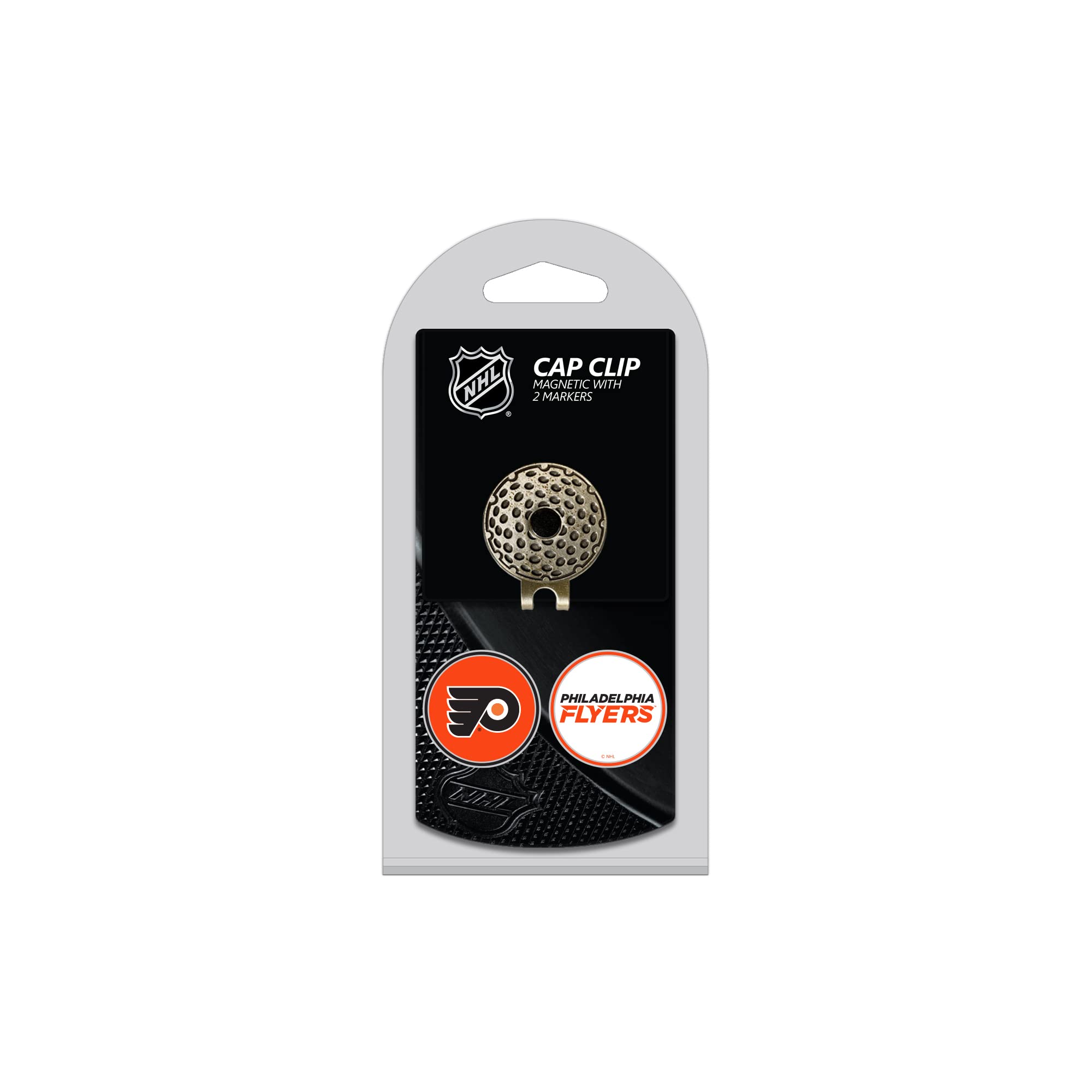 Team Golf NHL Golf Cap Clip with 2 Removable Double-Sided Enamel Magnetic Ball Markers - Easy Hat Attachment for Golfers | Perfect for Golf Courses, Driving Ranges & Sports Fans