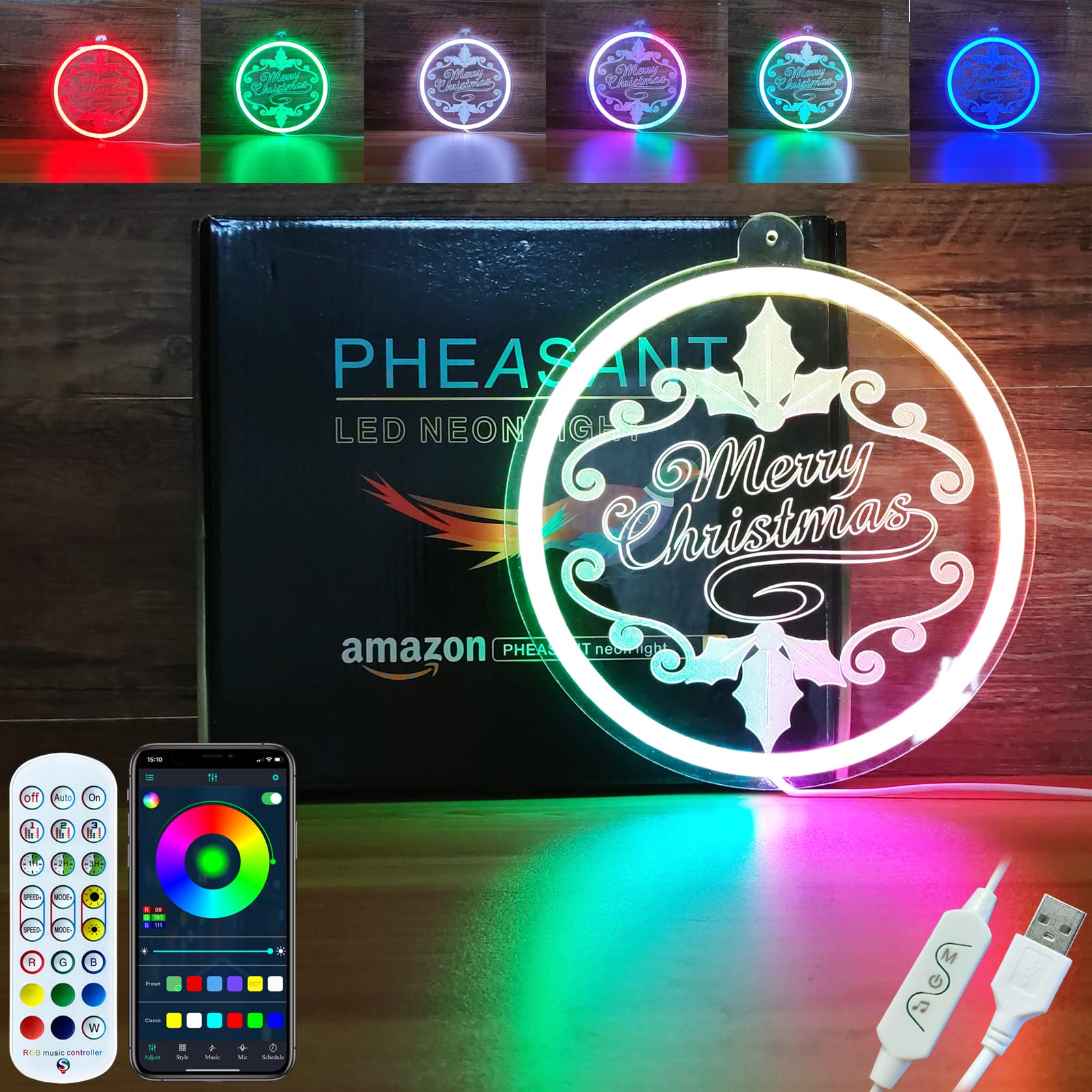 Dimmable RGB Neon Light Sign - 16 Million Colors with APP & Remote Control, 213 Lighting Modes, Music Sync for Wall Decor - Perfect for Gaming Room, Bedroom, Bar, Party & Christmas Decorations
