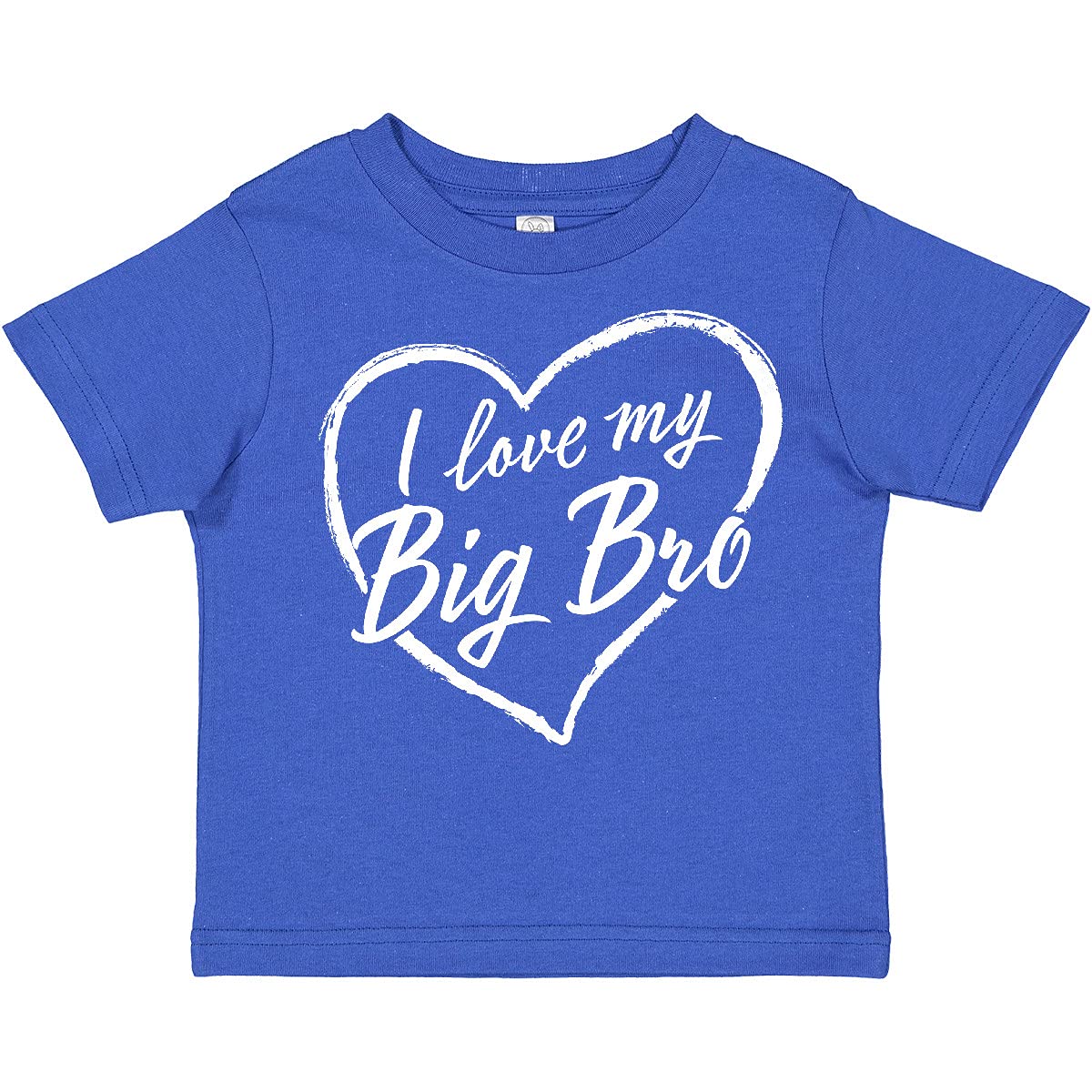 Inktastic I Love My Big Brother White Chalk Heart Toddler T-Shirt - Cute Sibling Matching Outfit for Toddlers & Kids