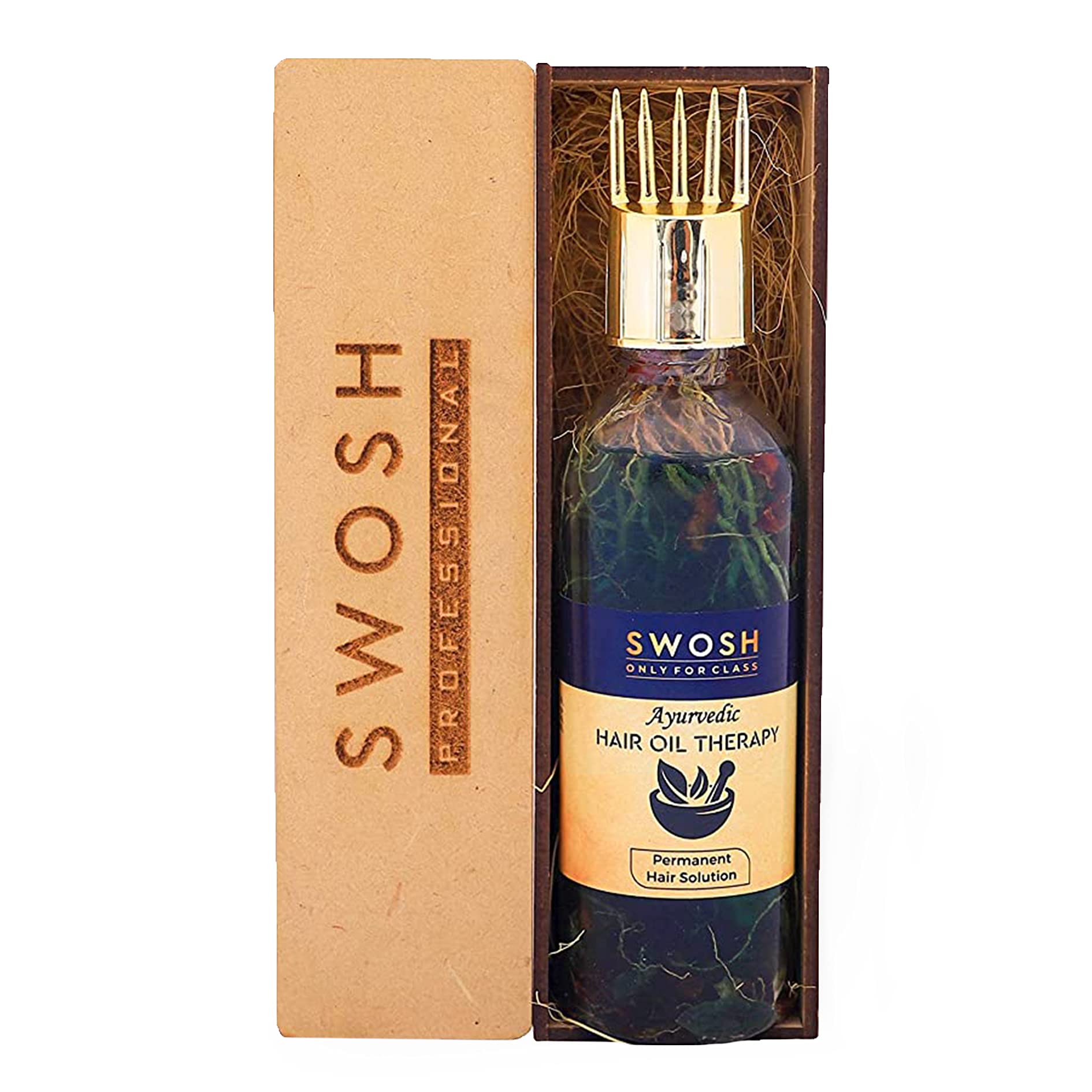 SWOSH 100% Ayurvedic Hair Oil with Bhringraj & Amla - Natural Hair Growth Treatment to Reduce Hair Loss | Paraben, Sulfate & Silicone Free | 100ml | Perfect for Daily Hair Care & Scalp Massage