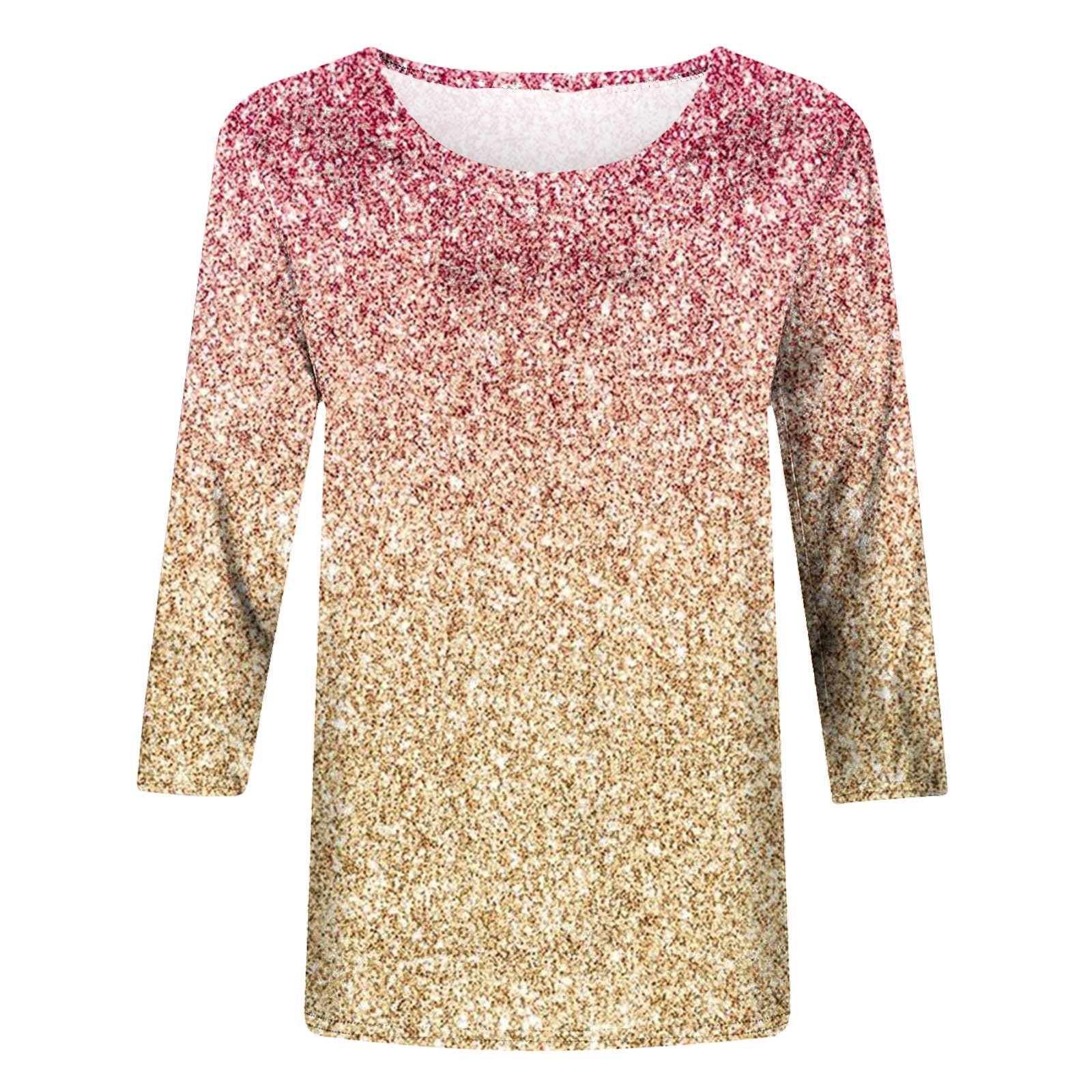 Yardsong Women's 3/4 Sleeve Casual Blouses 2024 Trendy Cute Pattern Tunic Tops - Perfect for Office Wear, Date Nights & Weekend Outfits