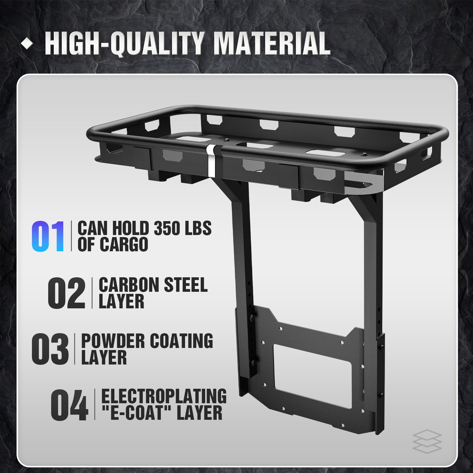 Jeep Wrangler JK Spare Tire Cargo Rack (2007-2018) - Heavy Duty Rear Luggage Basket & Storage Carrier | Compatible with JK & JKU 2/4 Door Models | OE Tailgate Mount | Outdoor Gear Organizer for Camping, Road Trips & Off-Road Adventures