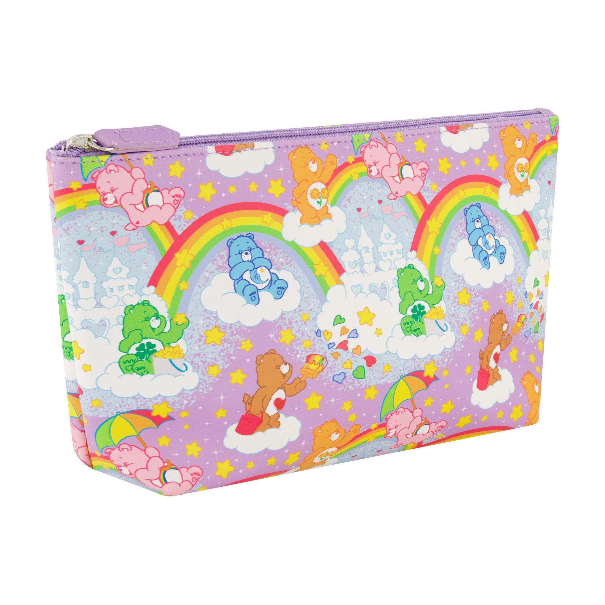 Care Bears Rainbow Dreams Trapezoid Cosmetic Bag - Cute Makeup Pouch for Travel & School - Perfect for Girls' Toiletries & Accessories Storage