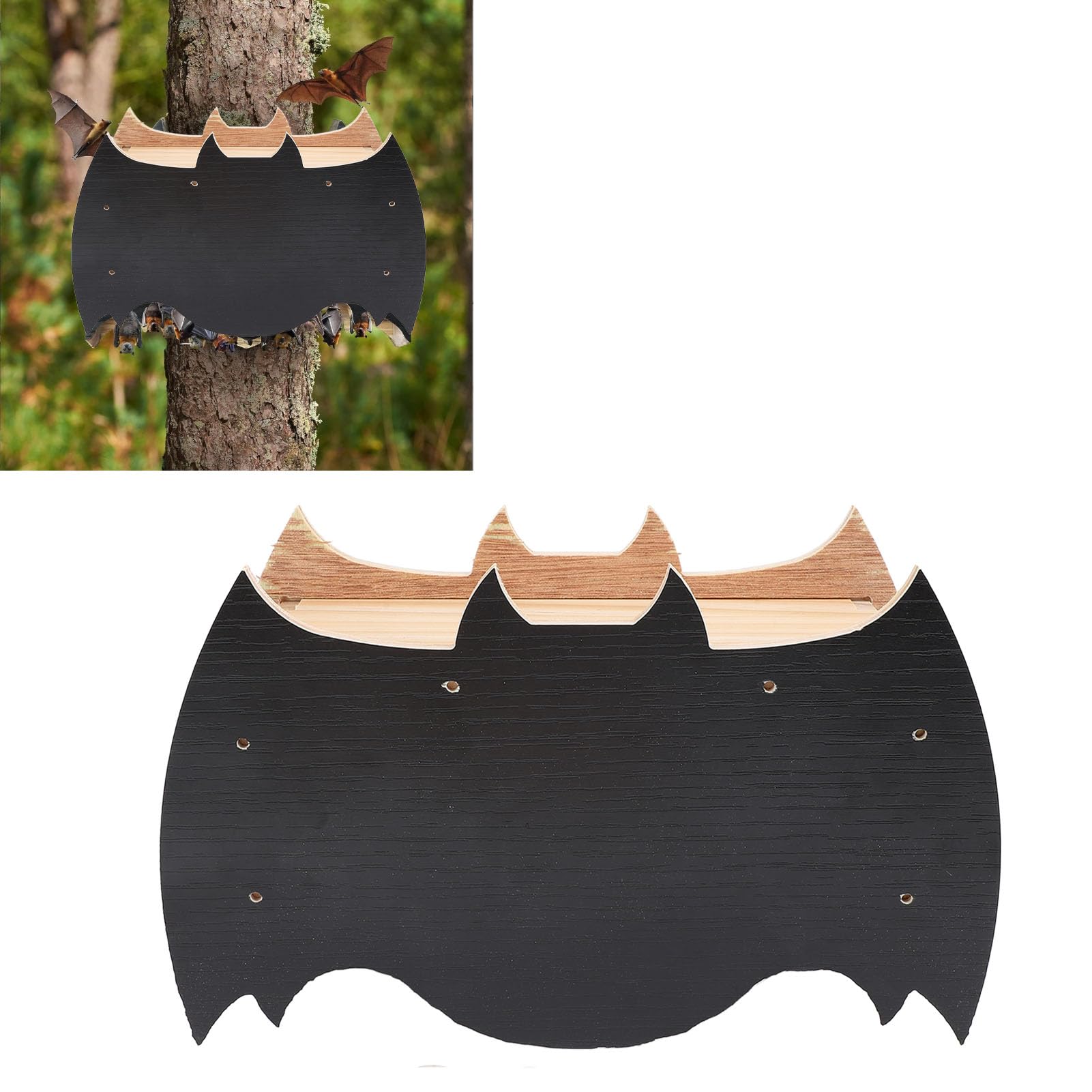 Handcrafted Weatherproof Wooden Bat House Kit - Natural Bat Shelter for Outdoor & Attic Use - Eco-Friendly Bat Box to Attract Bats for Natural Pest Control in Gardens & Backyards