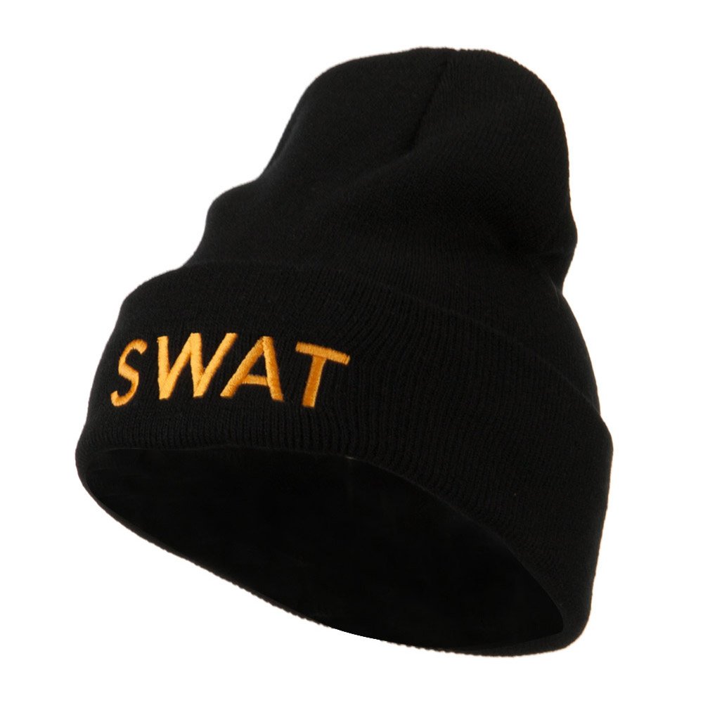 Military Embroidered Beanie - Warm Winter Skull Cap with Tactical Patch - Perfect for Outdoor Activities, Hiking, and Cold Weather Protection