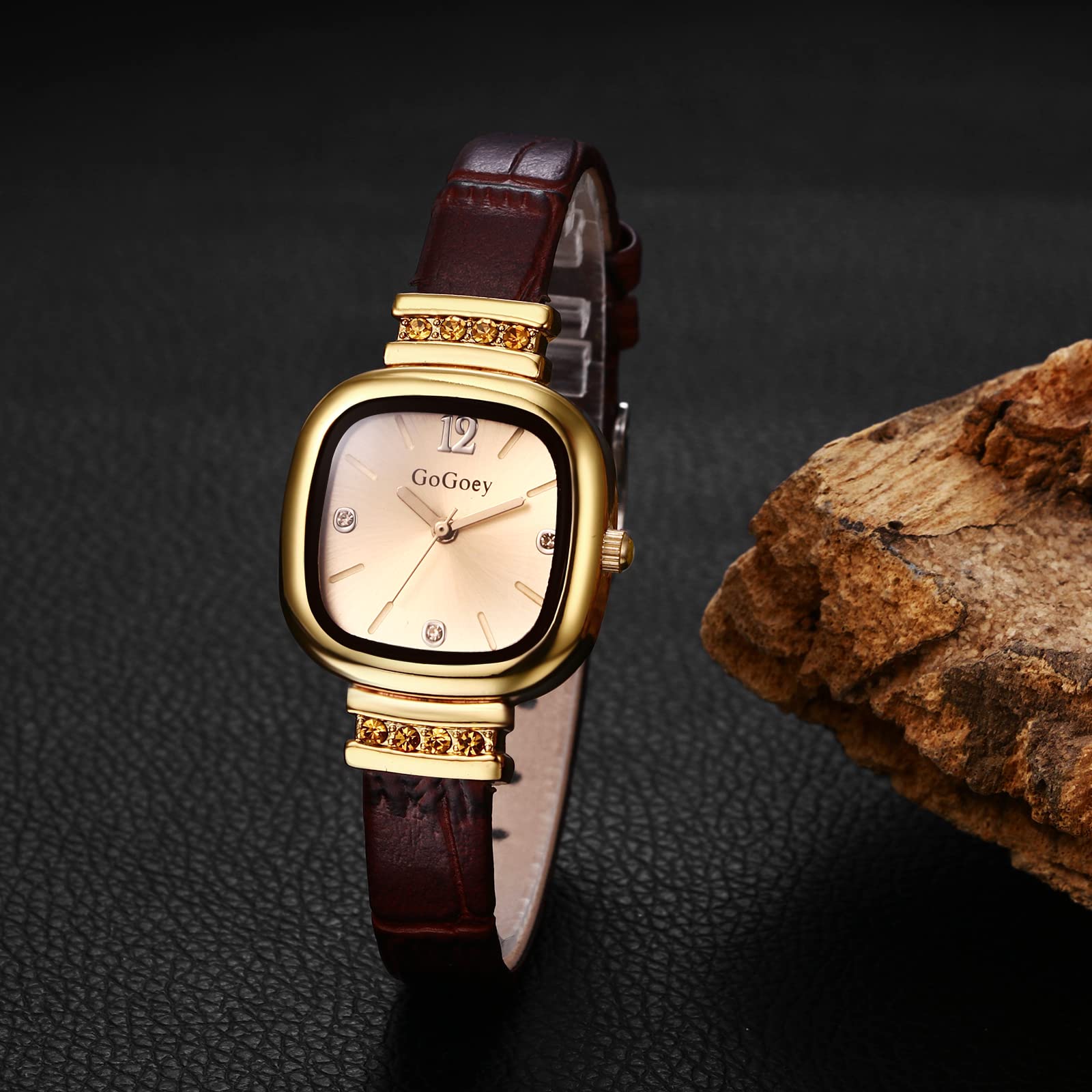 Avaner Women's Leather Watch - Slim Strap, Small Face Analog Quartz Wristwatch for Ladies | Elegant Dress Watch for Office, Party & Everyday Wear