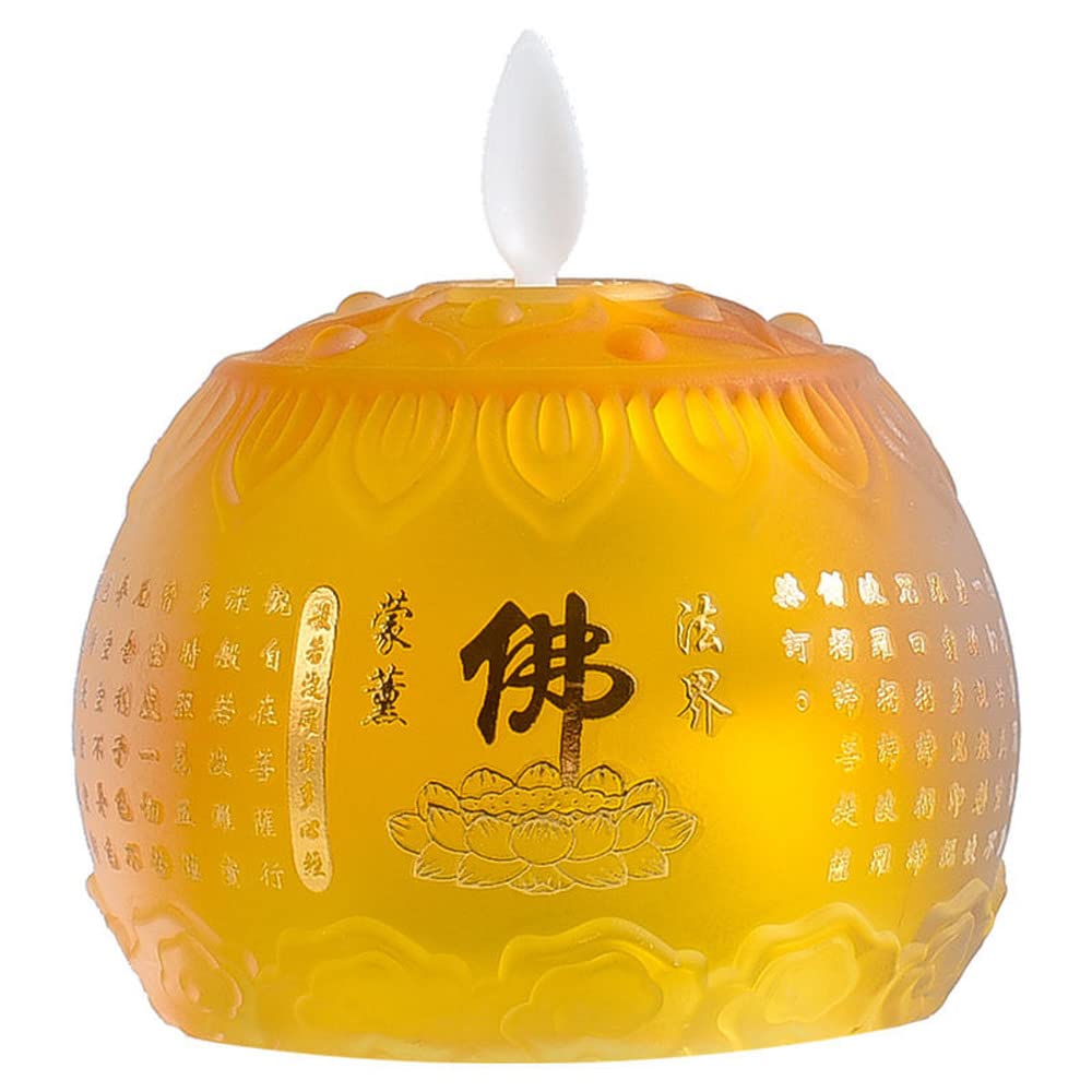 1 Pair 9.2cm Electric LED Buddha Lotus Lamp - Temple Candle Light for Meditation, Altar Decor & Buddhist Home Supplies
