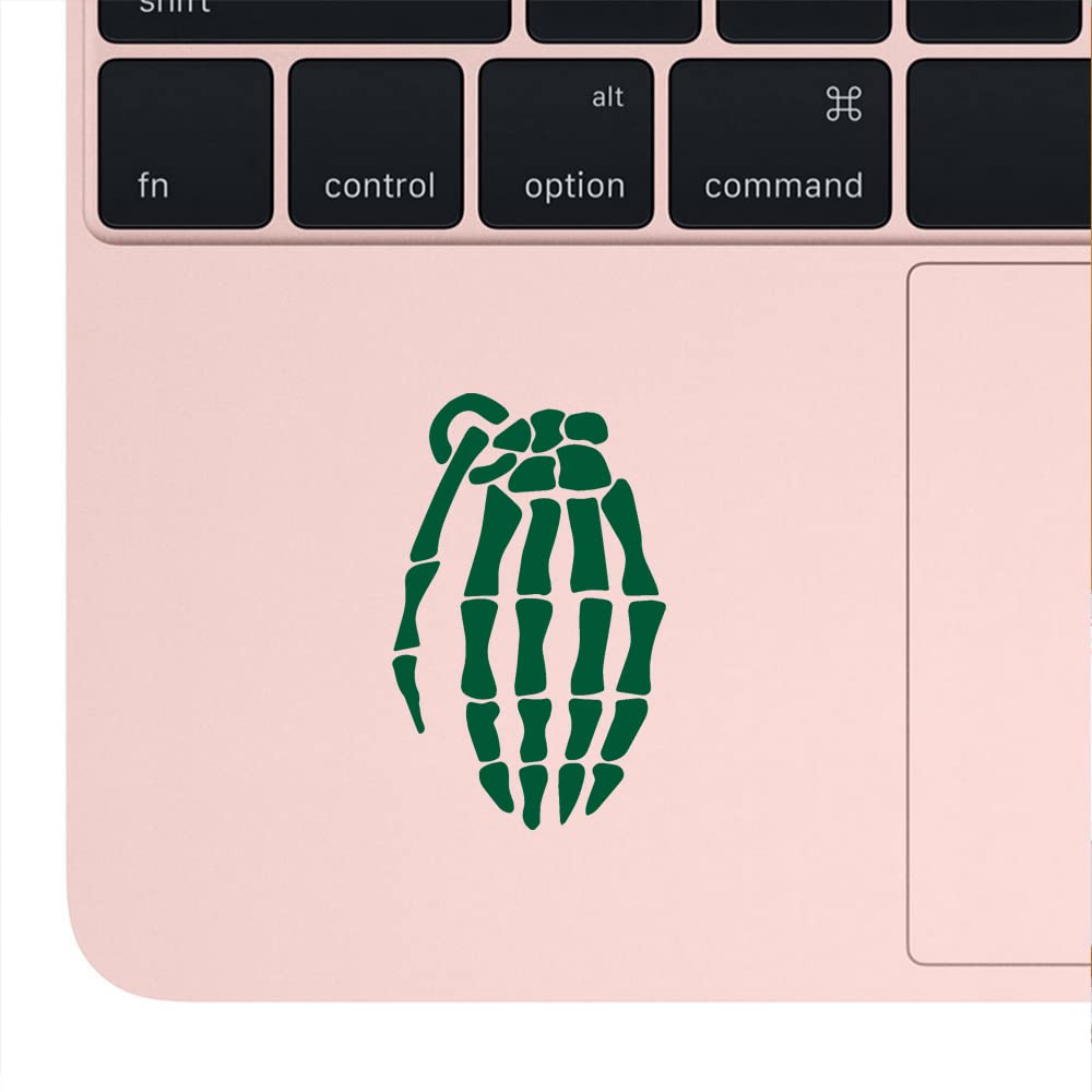 Premium Waterproof Vinyl Skeleton Grenade Glove Decal Stickers (Green, Set of 2) - Durable Adhesive for Laptop, Phone, Helmet, Car Window, Bumper, Mug, Cup, Door & Wall Decor - Perfect for Halloween, Cosplay, Gaming Setups & DIY Projects