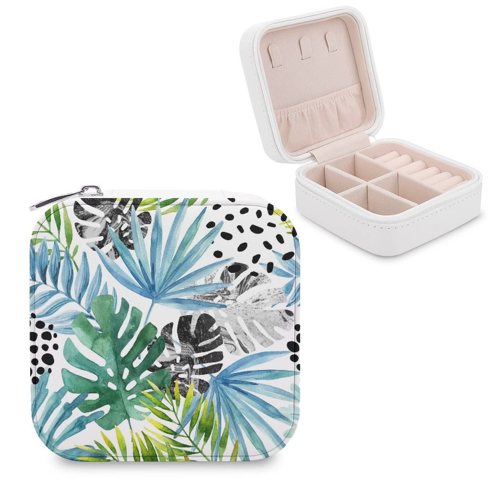 Elegant PU Leather Jewelry Organizer Box for Women - Compact Travel Jewelry Case with Storage Compartments for Rings, Earrings, Necklaces & Bracelets - Perfect for Travel, Home Display and Gift Giving