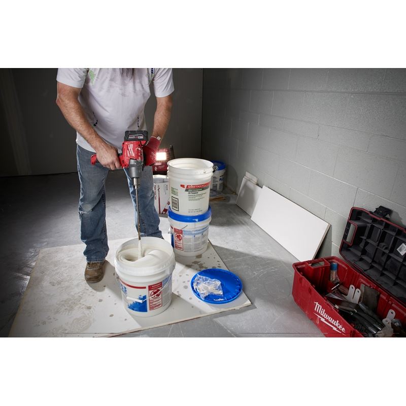 M18 FUEL 18V Brushless Cordless Mud Mixer with 180° Handle Kit - Powerful Lithium-Ion Battery for Drywall, Concrete & Plaster Mixing - Ideal for Construction & DIY Projects