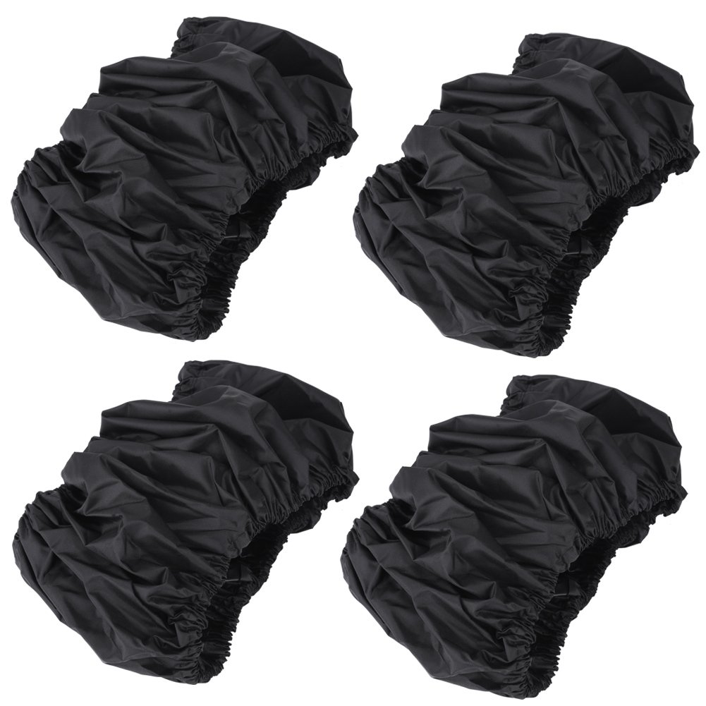 4Pcs Baby Stroller Wheel Protectors - Black Dustproof Replacement Tires for Strollers & Wheelchairs (Large Size) | Durable & Easy to Install for Smooth Rides in Parks, Malls & Outdoor Adventures
