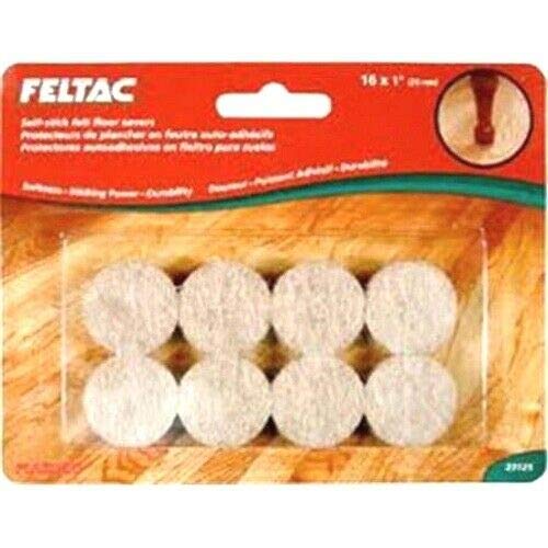 PJS Fasteners 1 Inch Self-Adhesive Furniture Felt Pads (Set of 16) - Protect Hardwood Floors & Reduce Noise for Chairs, Tables & Furniture