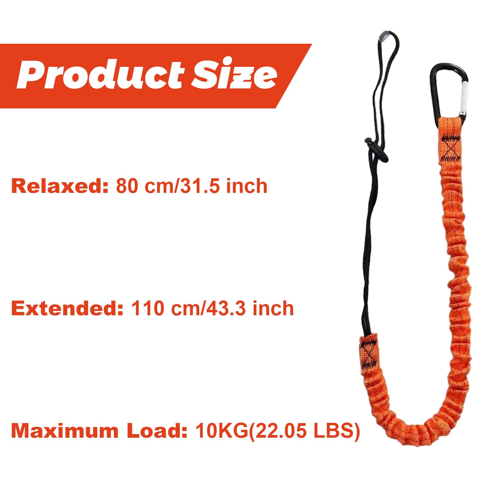 5Pcs Adjustable Tool Lanyard with Carabiner - 31.5