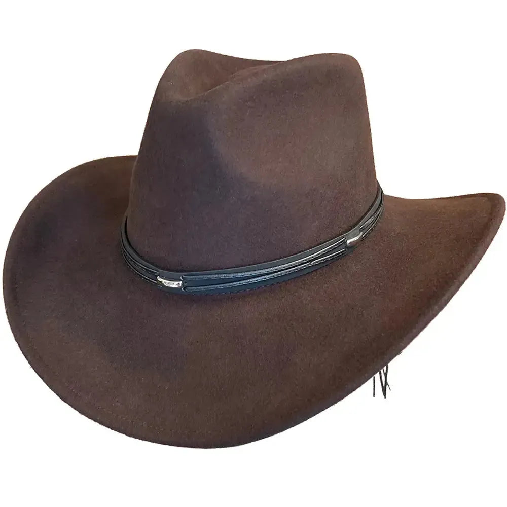 Deadwood Trading High Tail Crushable Soft Wool Felt Cowboy Hat for Men & Women - Western Style, Outdoor Adventure, Rodeo & Country Fashion