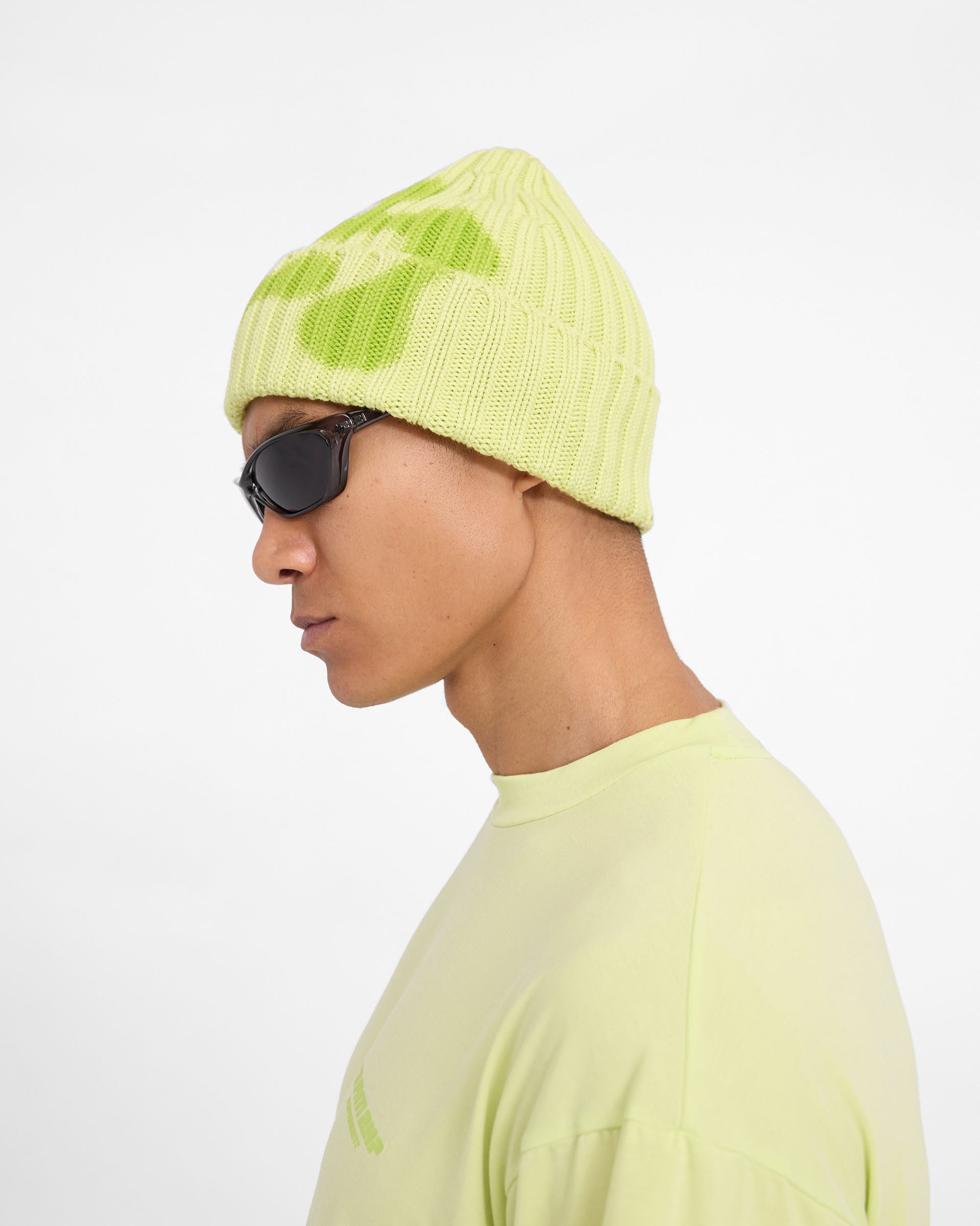 247 Heavy Rib Beanie for Men & Women - Warm Winter Knit Hat in Shadow Lime - Perfect for Skiing, Snowboarding & Outdoor Activities