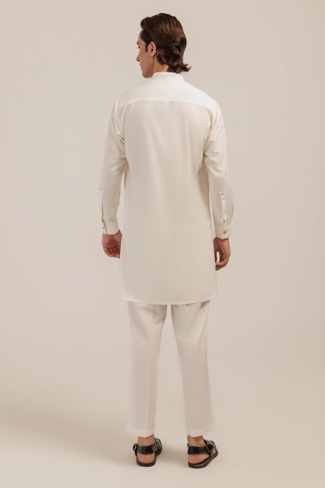 Stylish Blended White Kurta Shalwar Set for Men - Comfortable Traditional Pakistani Outfit - Perfect for Eid, Weddings & Festive Occasions