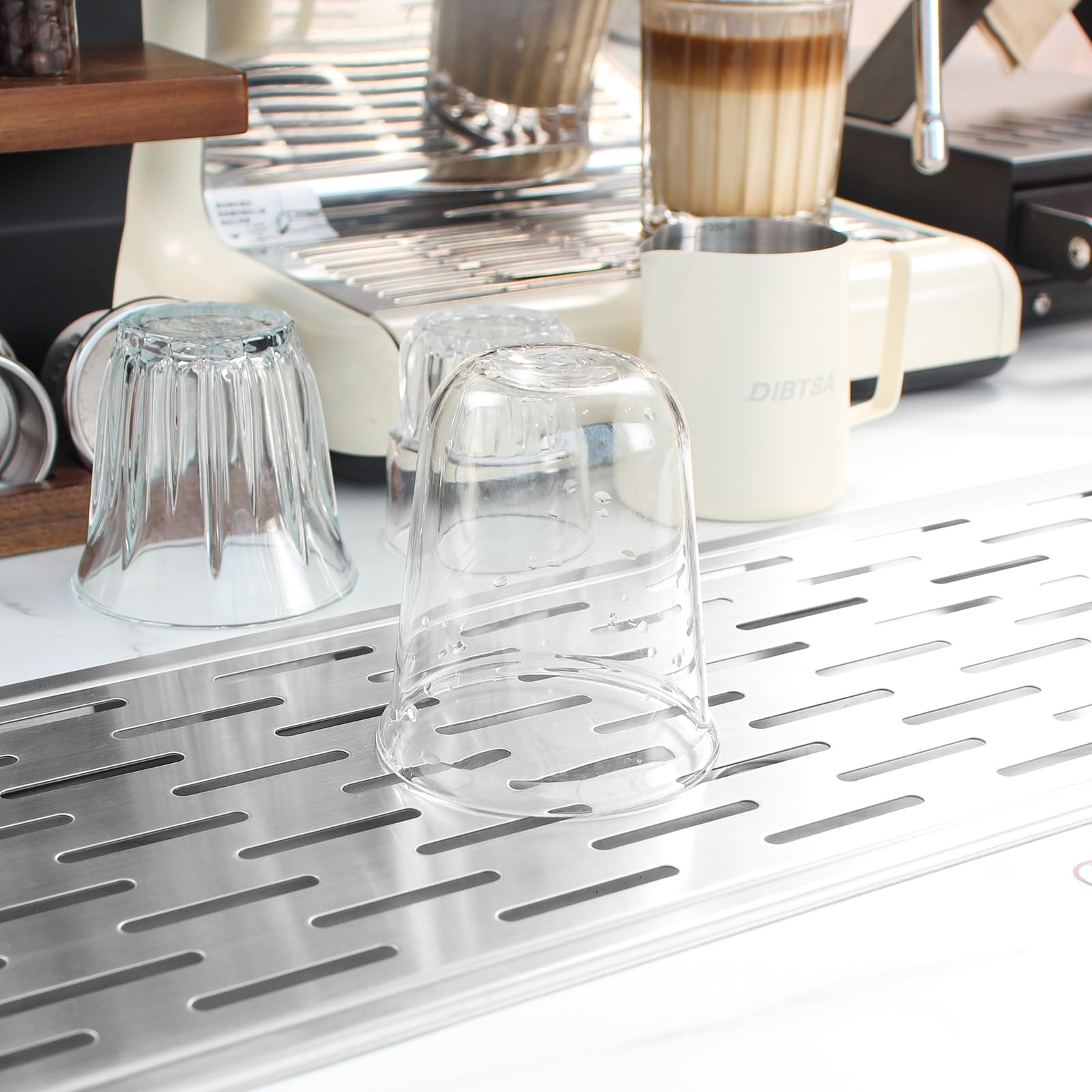 Stainless Steel Commercial Glass Pitcher Rinser - Extra Large Countertop Bar Sink (25.59 x 8.43 x 1.18 Inches) - Perfect for Bars, Restaurants & Home Bartending