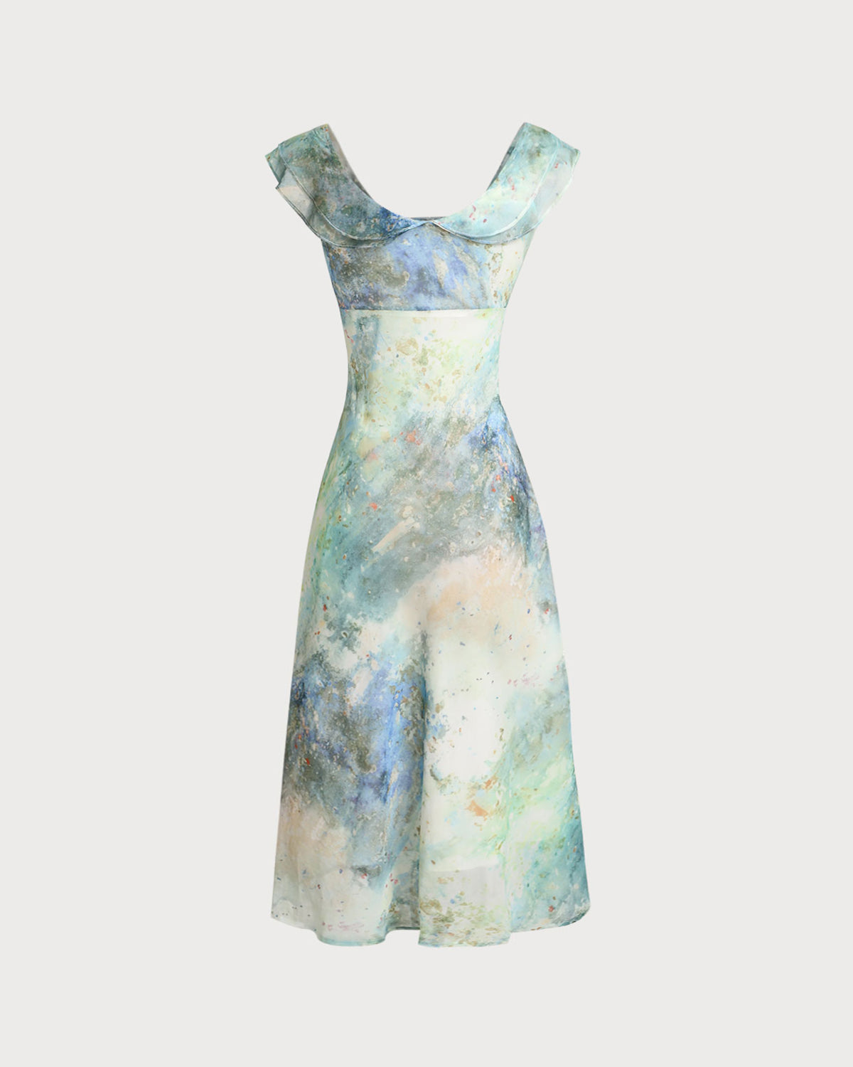 Tie Dye U Neck Cap Sleeve Midi Dress - Boho Chic Summer Dress for Women, Beach Cover Up, Music Festival Outfit, Casual Day Dress