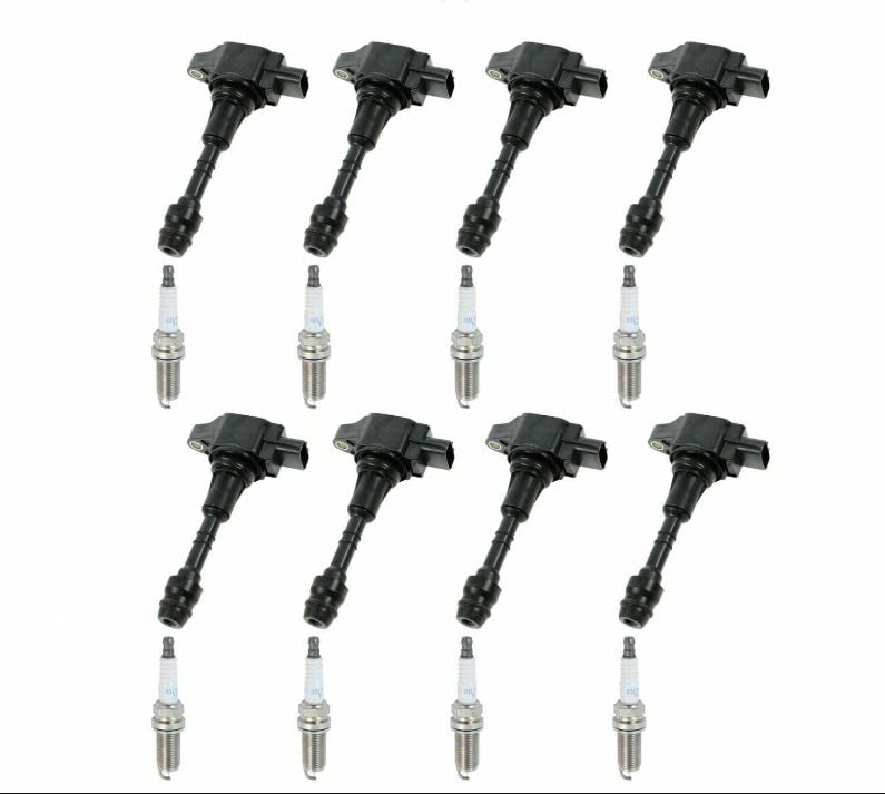 High Performance Engine Ignition Coil & Spark Plug Kit - 16 Piece Set Compatible with Nissan Armada & Titan (2004-2023) - Perfect for Tune-Ups, Engine Maintenance & Performance Upgrades
