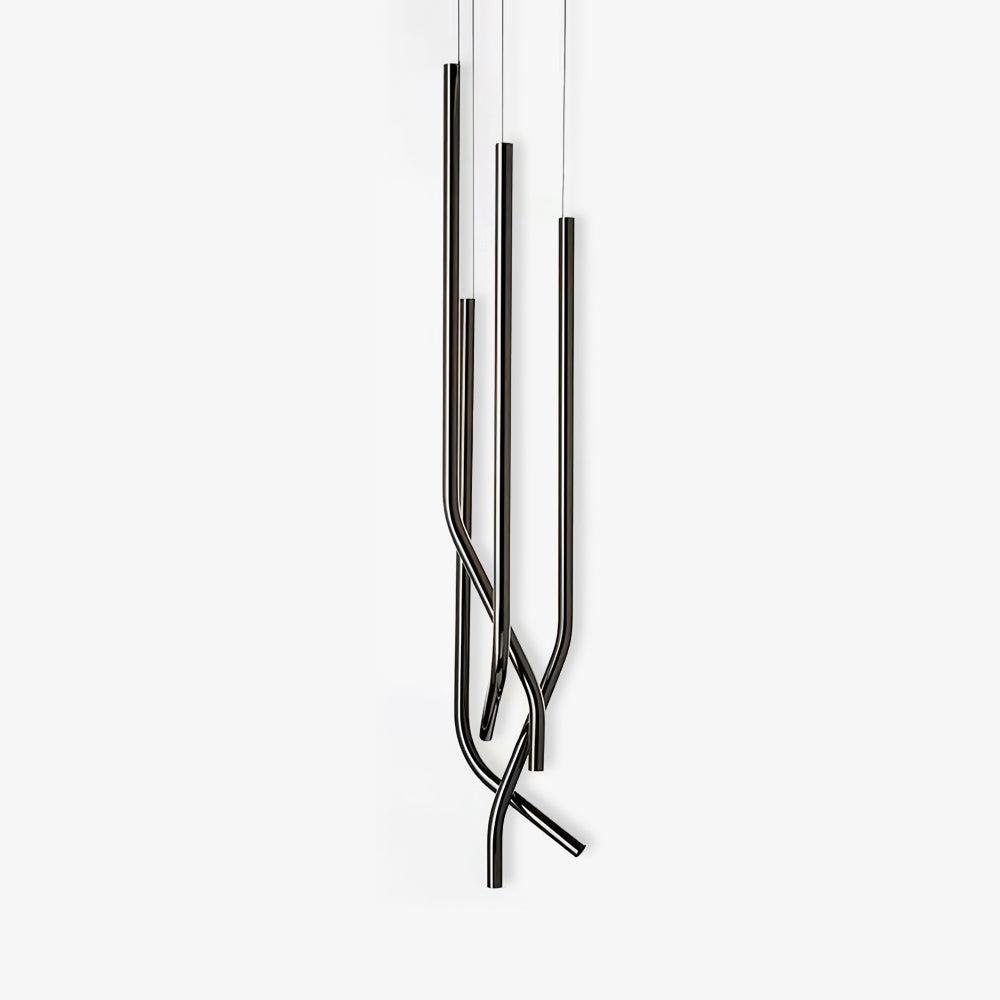 Modern Bending Line Pendant Lamp - Adjustable LED Hanging Light for Kitchen Island, Dining Room & Bedroom Decor - Industrial Style Ceiling Fixture with Dimmable Warm White Light