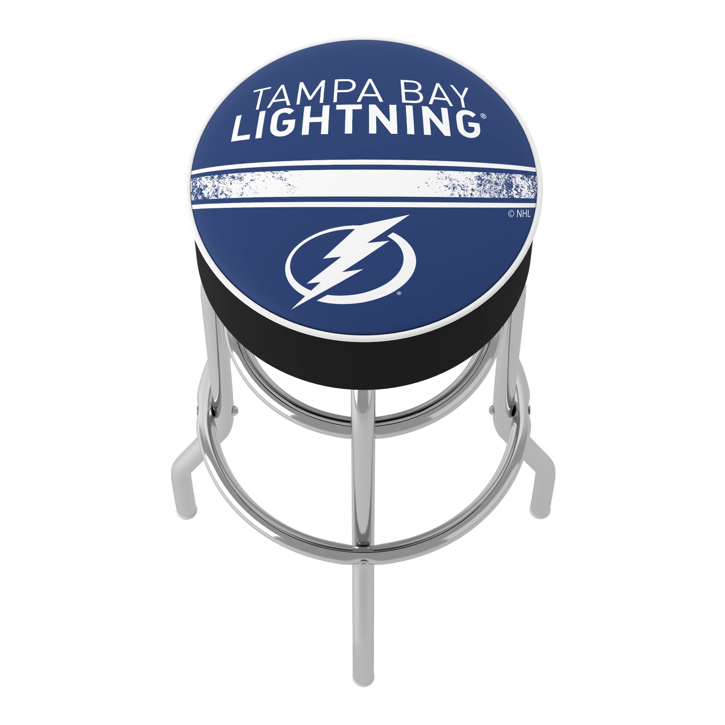 Trademark Global Tampa Bay Lightning Logo Swivel Bar Stool with Foam Padded Seat - Game Room, Garage & Home Bar Stool - Perfect for Sports Fans, Man Cave Decor & Sports Themed Parties