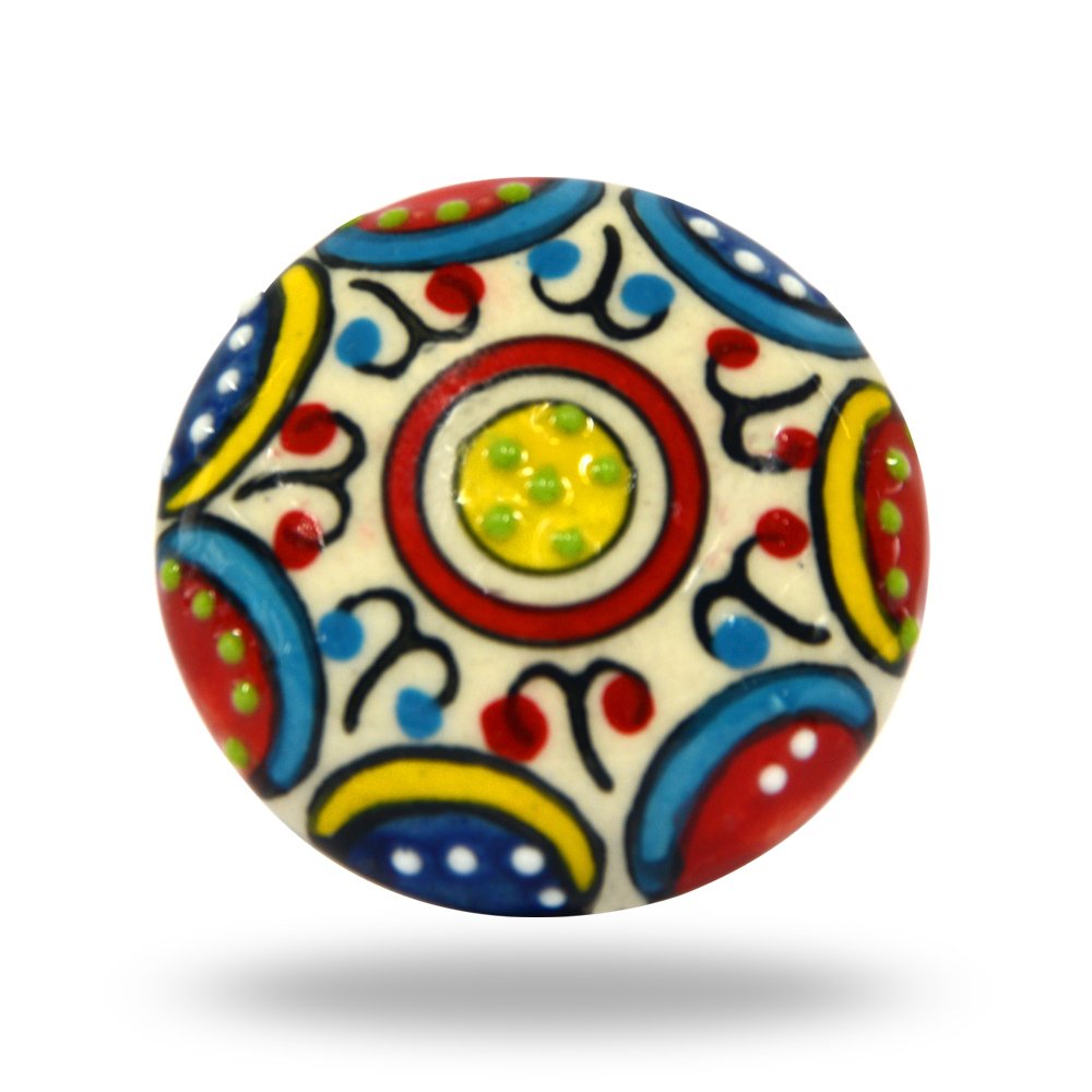 TRINCA-FERRO Set of 12 Ceramic Cabinet Knobs - Elegant Drawer Pulls for Kitchen Cabinets, Wardrobes, Dressers & Cupboards | Perfect for Bathroom Vanity, Bedroom Furniture & Office Decor | Durable & Stylish Hardware for Home Improvement