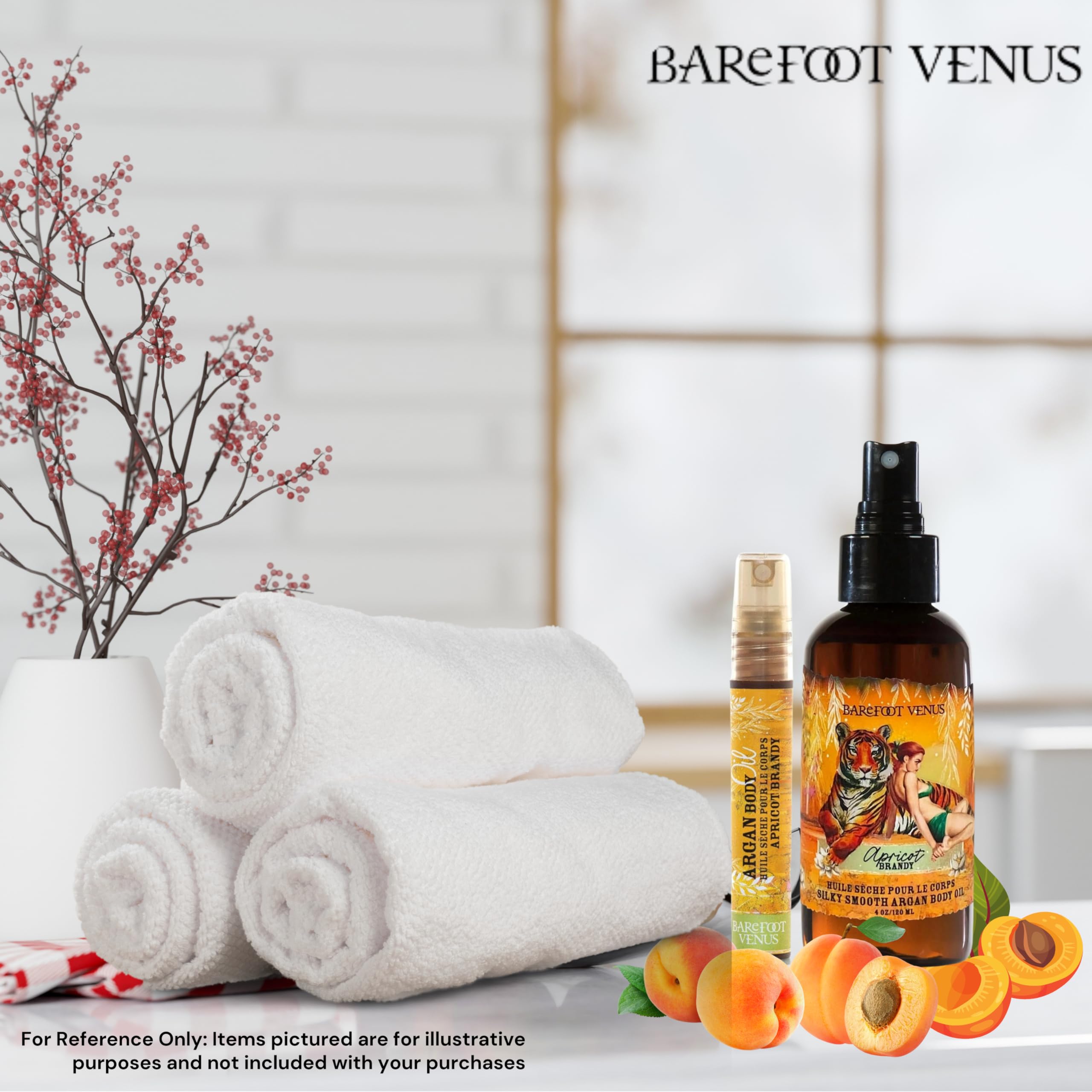 Travel Size Mini Argan Body Oil - 8ml (Apricot Brandy) | Natural Moisturizer for Dry Skin & Hair | Perfect for Travel, Gym & On-the-Go Hydration