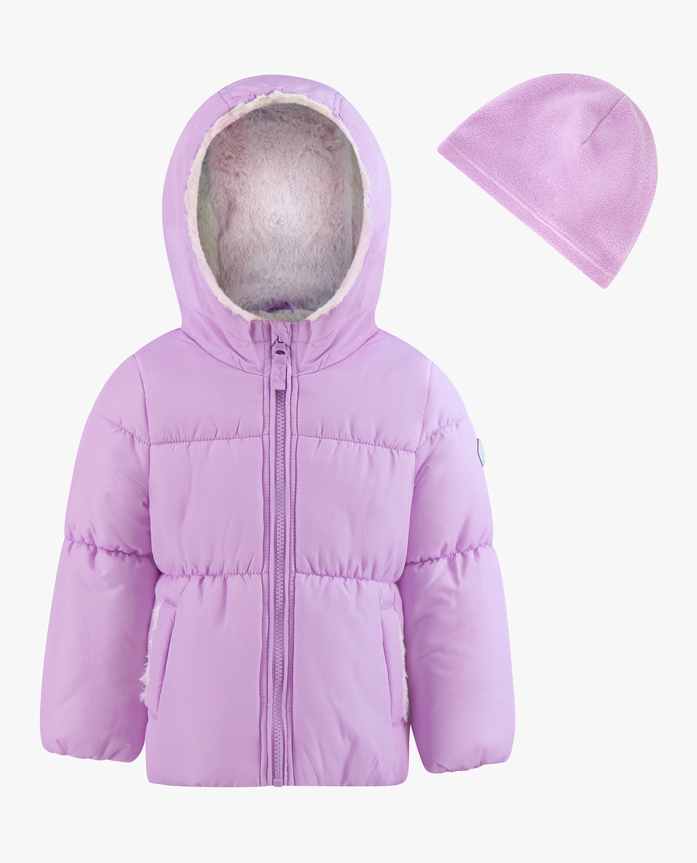 Toddler Girls' Zip Front Hooded Loose Fit Puffer Jacket - Warm Winter Coat for Outdoor Play & Preschool