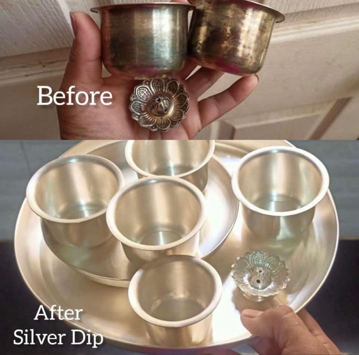 Brilliant Silver Dip - Instant Silver Cleaner & Polish Without Silver Loss | Silver Shield Tarnish Remover (300ml) | Perfect for Jewelry, Silverware & Antique Restoration