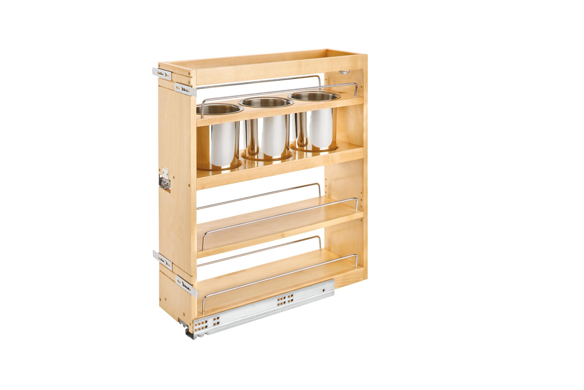 Rev-A-Shelf Wood Base Cabinet Utensil Pullout Organizer with Soft-Close Mechanism - Kitchen Drawer Organizer for Utensils, Spoons & Cooking Tools Storage