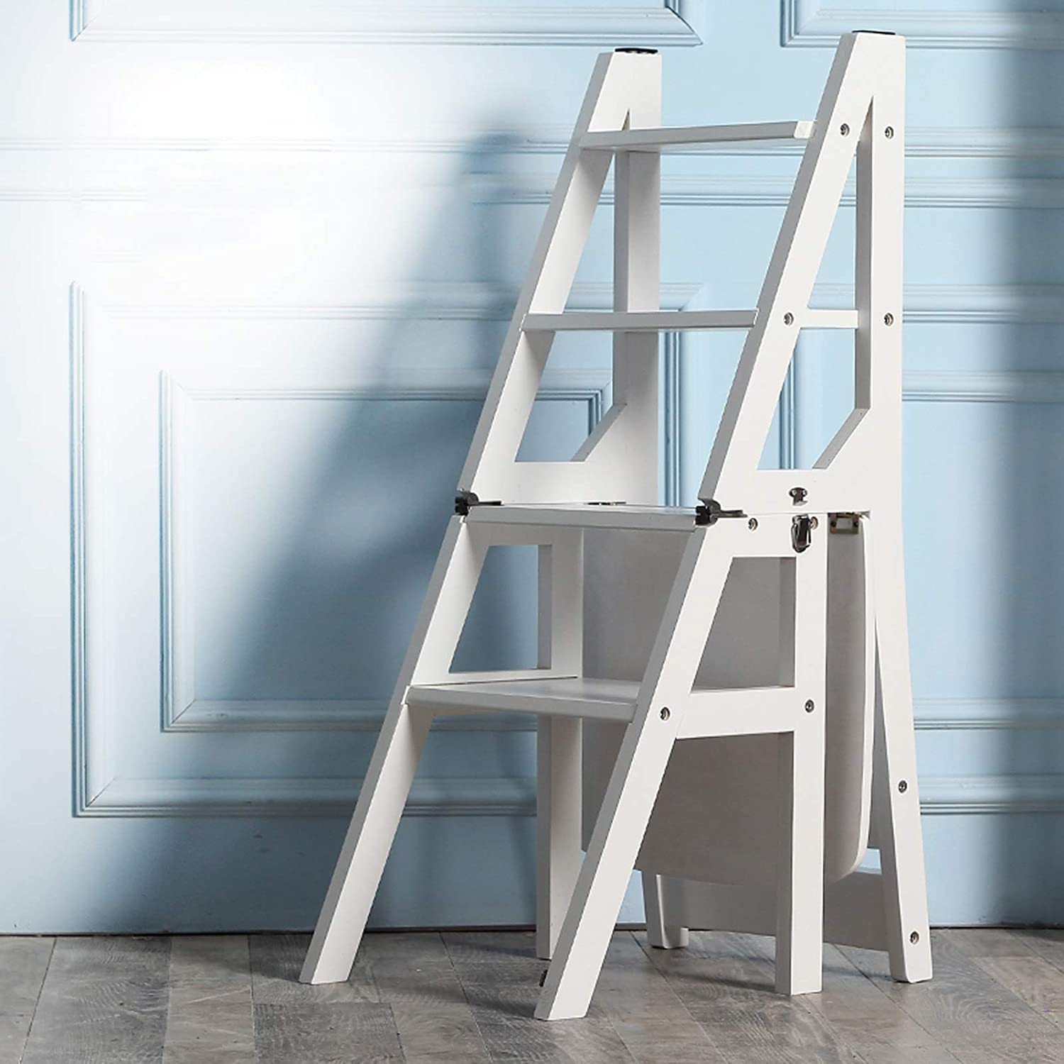 XHALERY 2-Step Folding Ladder Stool - Compact Foldable Step Stool Chair for Kitchen, Library, Bedroom - Multi-Purpose Step Ladder for Home, Office & Storage Use