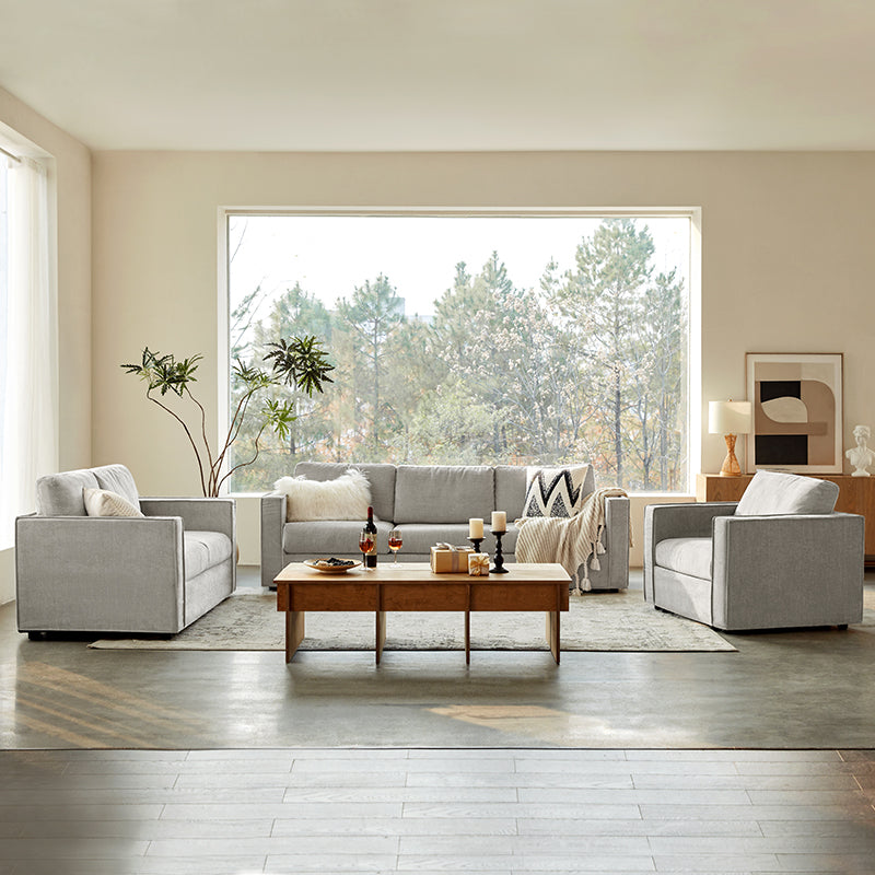 Dilcia 3-Piece Slipcovered Sofa Set - Modern Living Room Furniture with Removable Covers for Easy Cleaning | Perfect for Small Spaces, Apartments & Cozy Home Decor