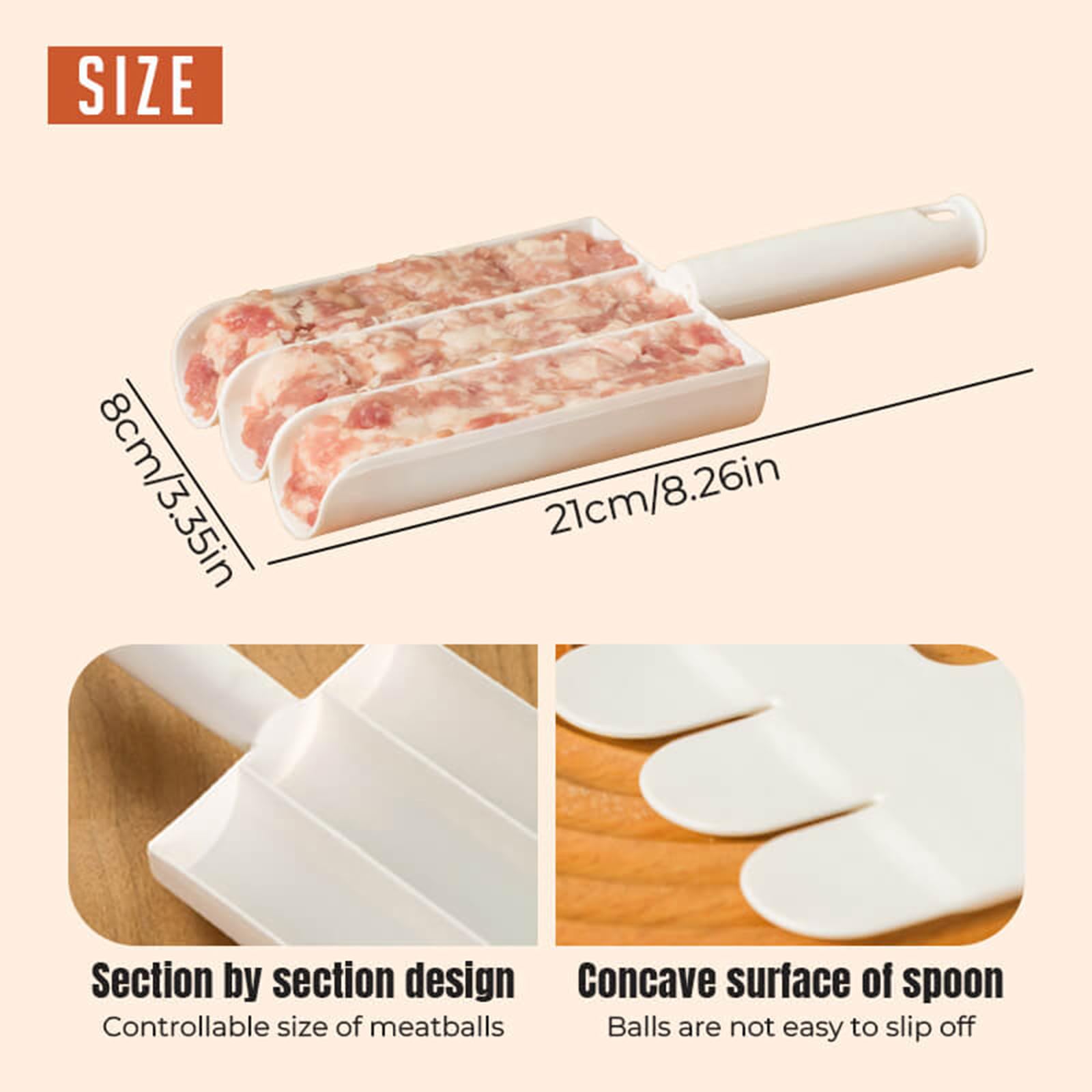 Atlodas Meatball Scoop Maker - 2024 New Stainless Steel & Food-Grade Plastic Manual Meatball Maker, Non-Stick Meatball Shaper for Perfect Homemade Meatballs - Ideal for Kitchen, BBQ Parties & Meal Prep