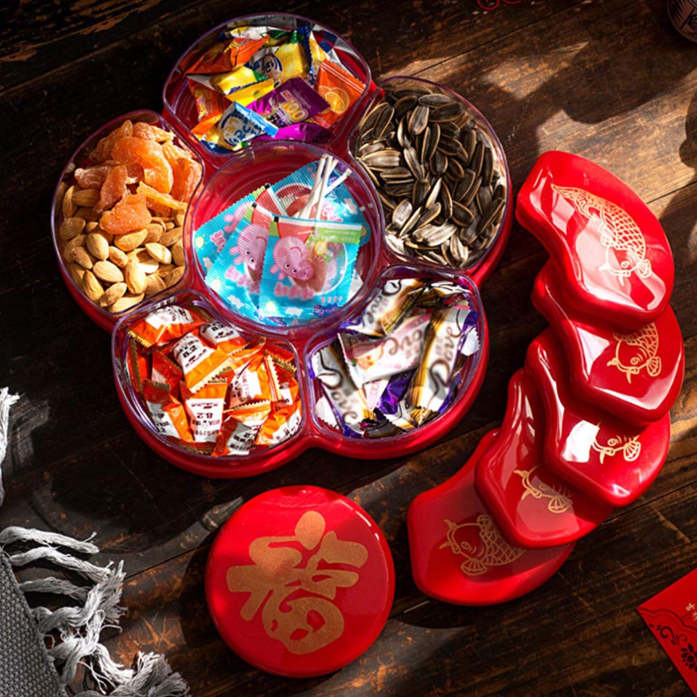 1Pc Plastic Candy Storage Box with Compartments - Dried Fruit, Snacks, Nuts Organizer - Perfect for Kitchen, Pantry, Party & Travel Use