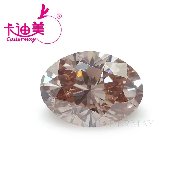 CADERMAY Oval Shape EX Cut Fancy Brownish Pink VS1 Clarity CVD Lab Grown Diamond Loose Stone - Premium Gemstone for Jewelry Making, Engagement Rings & Custom Designs