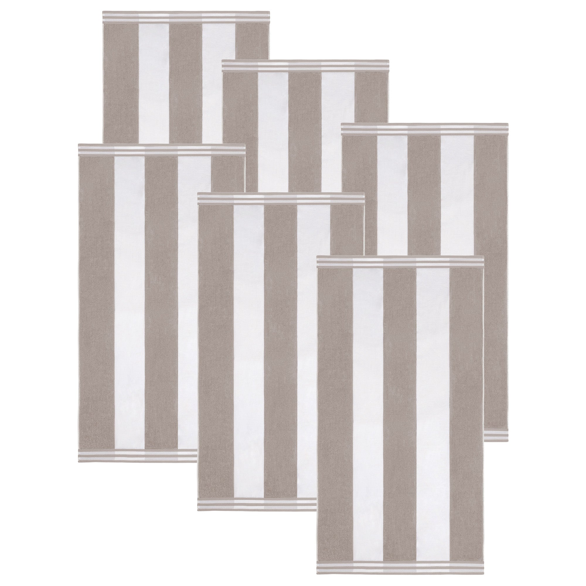 Premium Cabana Stripe Oversized Cotton Beach Towel Set of 2, 4, or 6 - Soft, Absorbent & Quick-Drying for Pool, Beach, Vacation & Spa Use