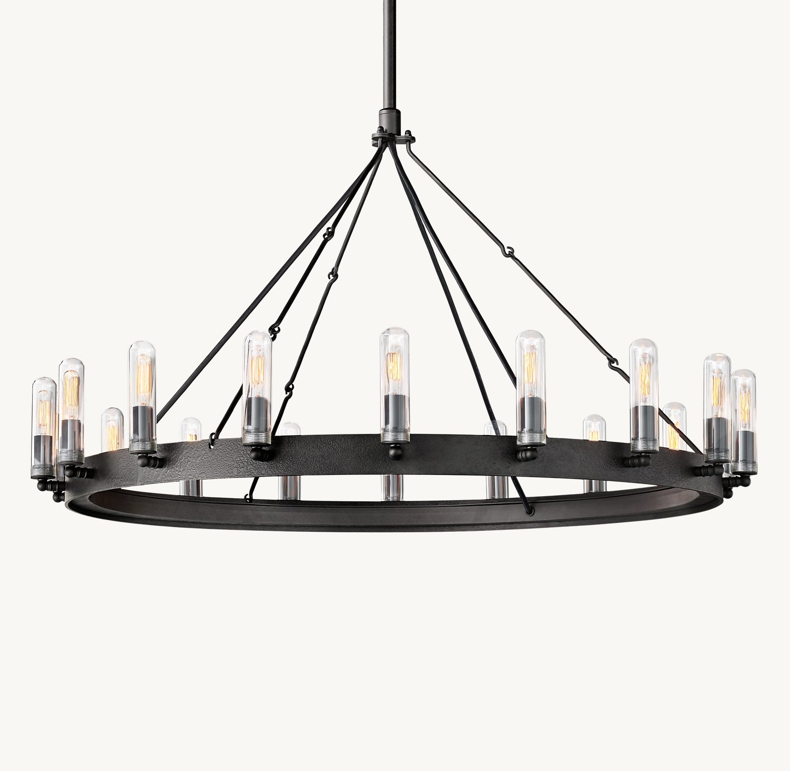 Camino 38-Inch Round Outdoor Chandelier - Weatherproof Patio Lighting for Garden, Porch & Backyard Decor