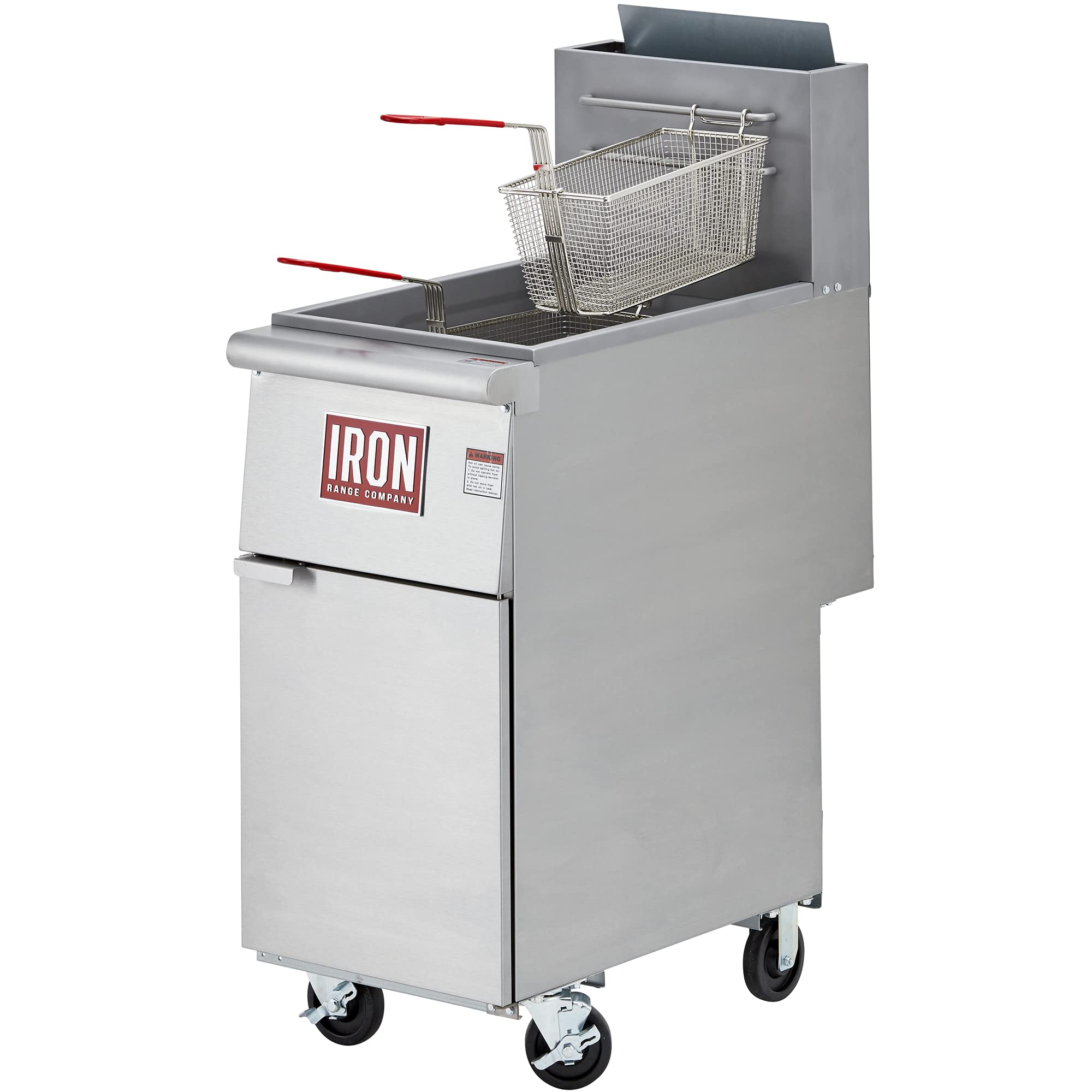 Commercial 50 Lbs. LPG Liquid Propane Gas Fryer - 120,000 BTU Stainless Steel Free Standing Deep Fryer with ETL Certification (Red) - Perfect for Restaurants, Food Trucks & Outdoor Catering Events