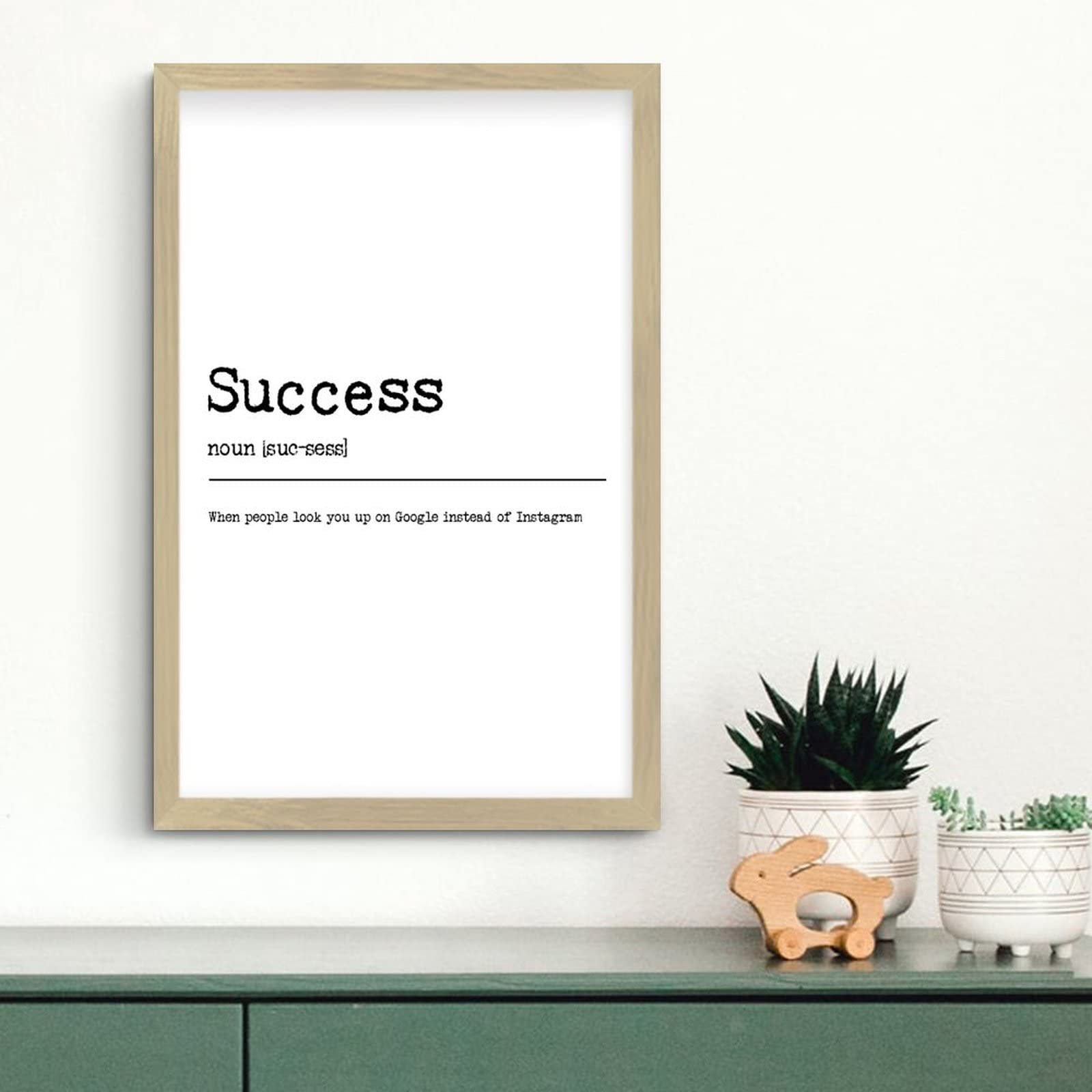 Dictionary Definition of Success Noun - Rustic Wooden Wall Hanging Plaque Sign, 12x8 Inch Framed Wall Art Decor for Bedroom, Living Room, Office - Inspirational Housewarming Gift for Home & Office Decor