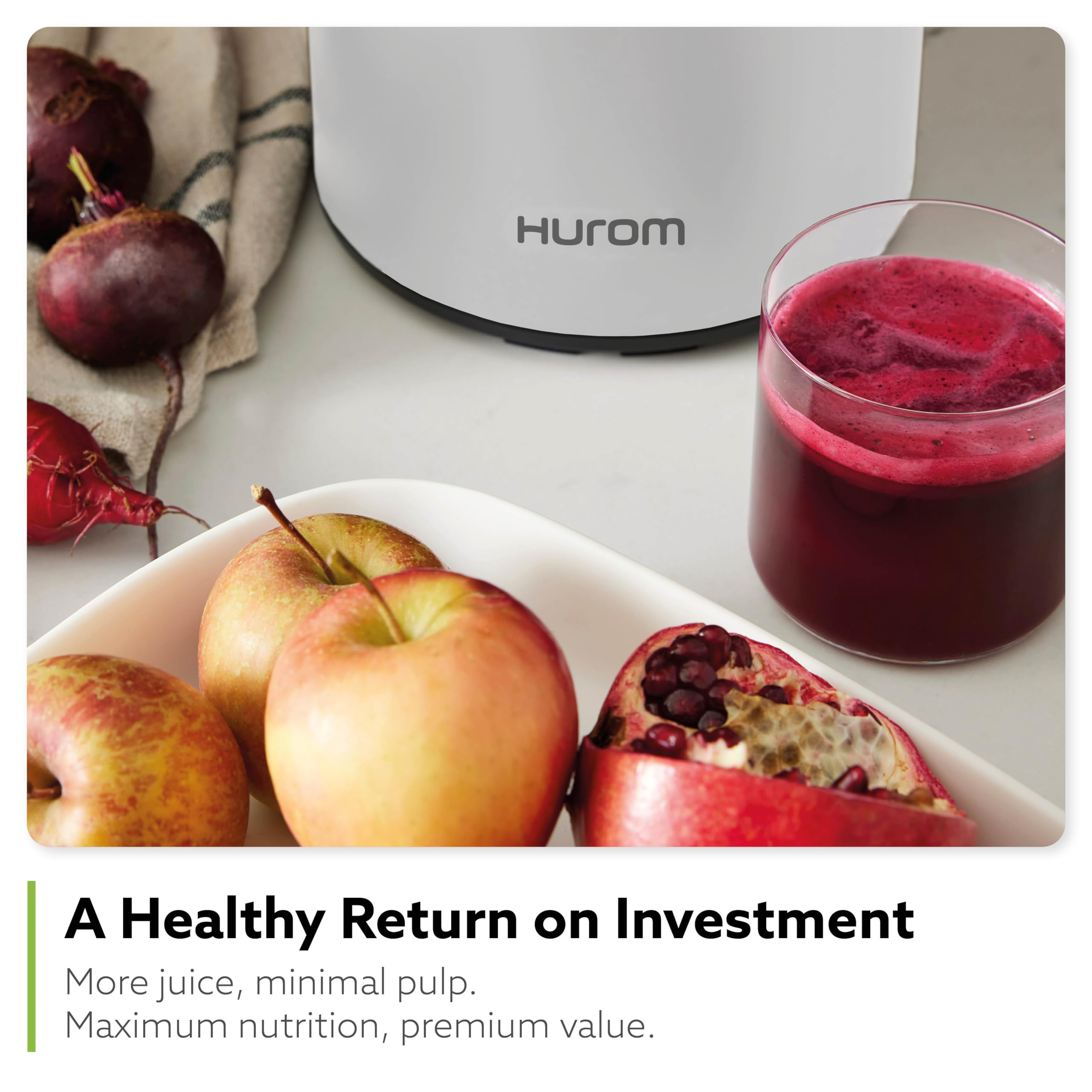 Hurom H400 Easy Clean Slow Juicer - BPA Free Cold Press Masticating Juicer with Hands-Free Operation, Whole Fruit Hopper & Quiet Motor | Perfect for Healthy Juicing at Home, Gym Recovery & Office Wellness