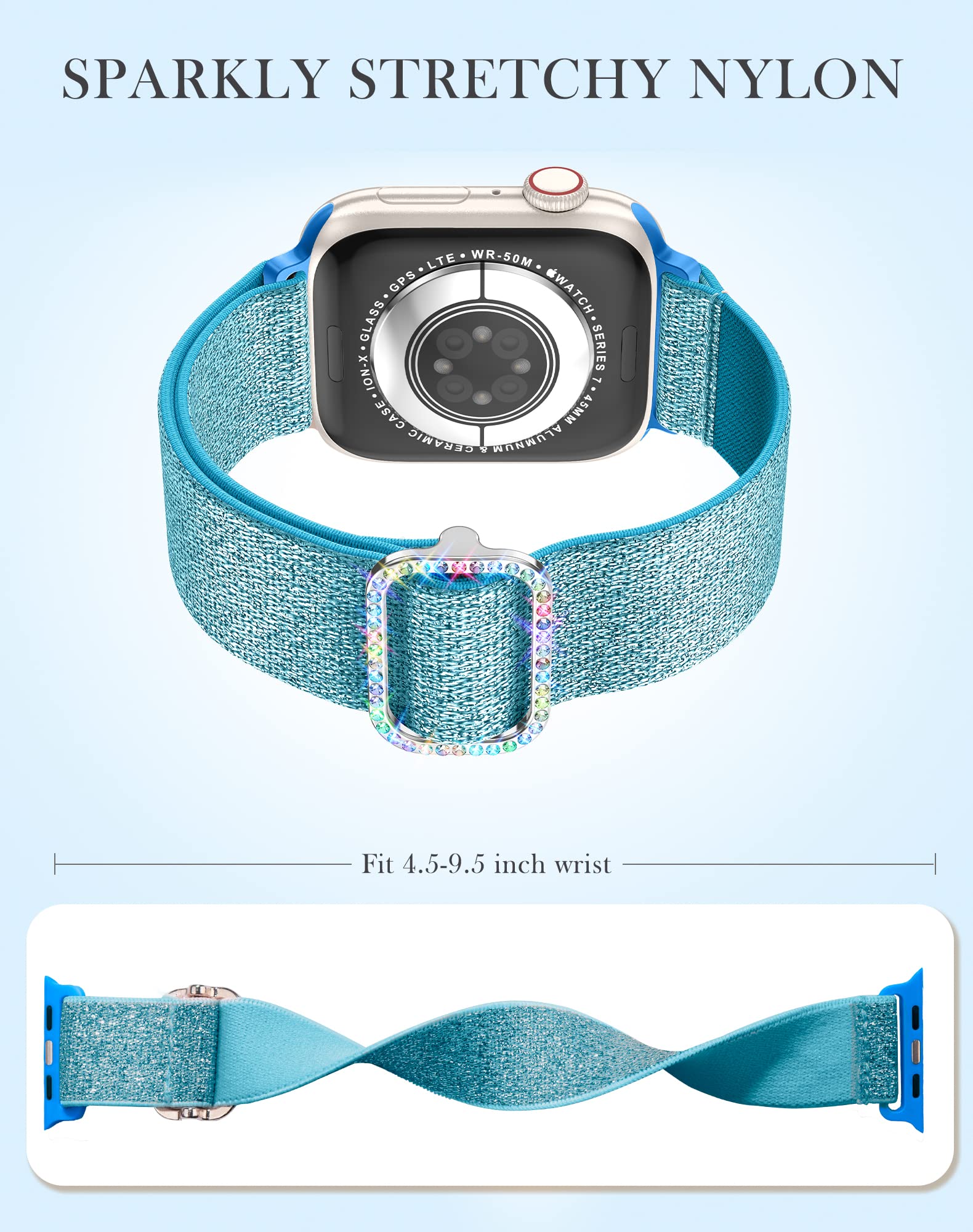 LETOID Stretchy Nylon Apple Watch Bands for Women - Elastic Solo Loop Wristband Compatible with iWatch Series 10/9/8/7/6/5/4/3/2/1/SE/Ultra (38mm 40mm 41mm 42mm 44mm 45mm 46mm 49mm) - Perfect for Workouts, Running & Everyday Wear