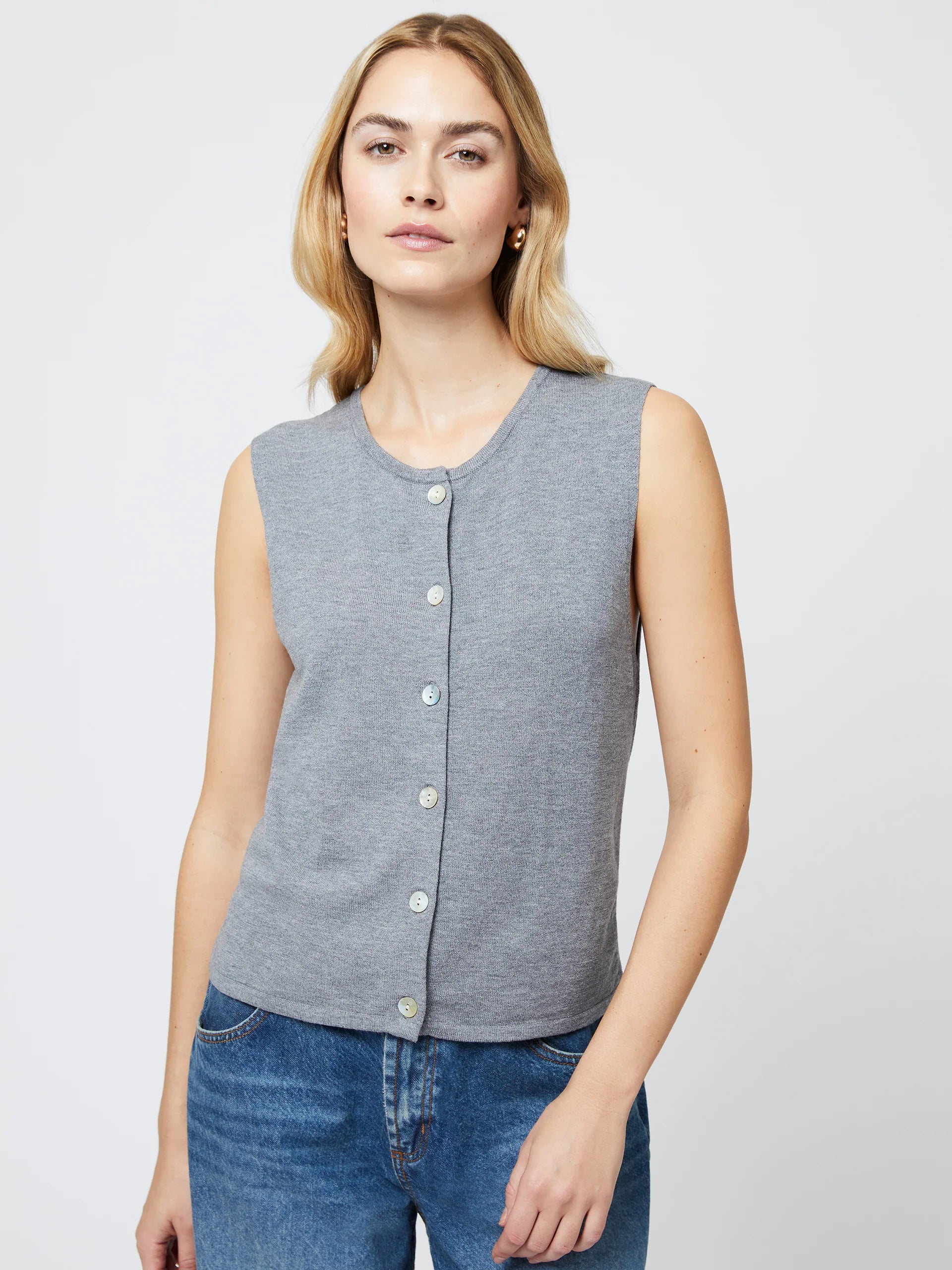 Cozysoft Grey Sweater Vest for Women - Warm Knit Pullover Vest for Layering, Casual Outfits & Office Wear
