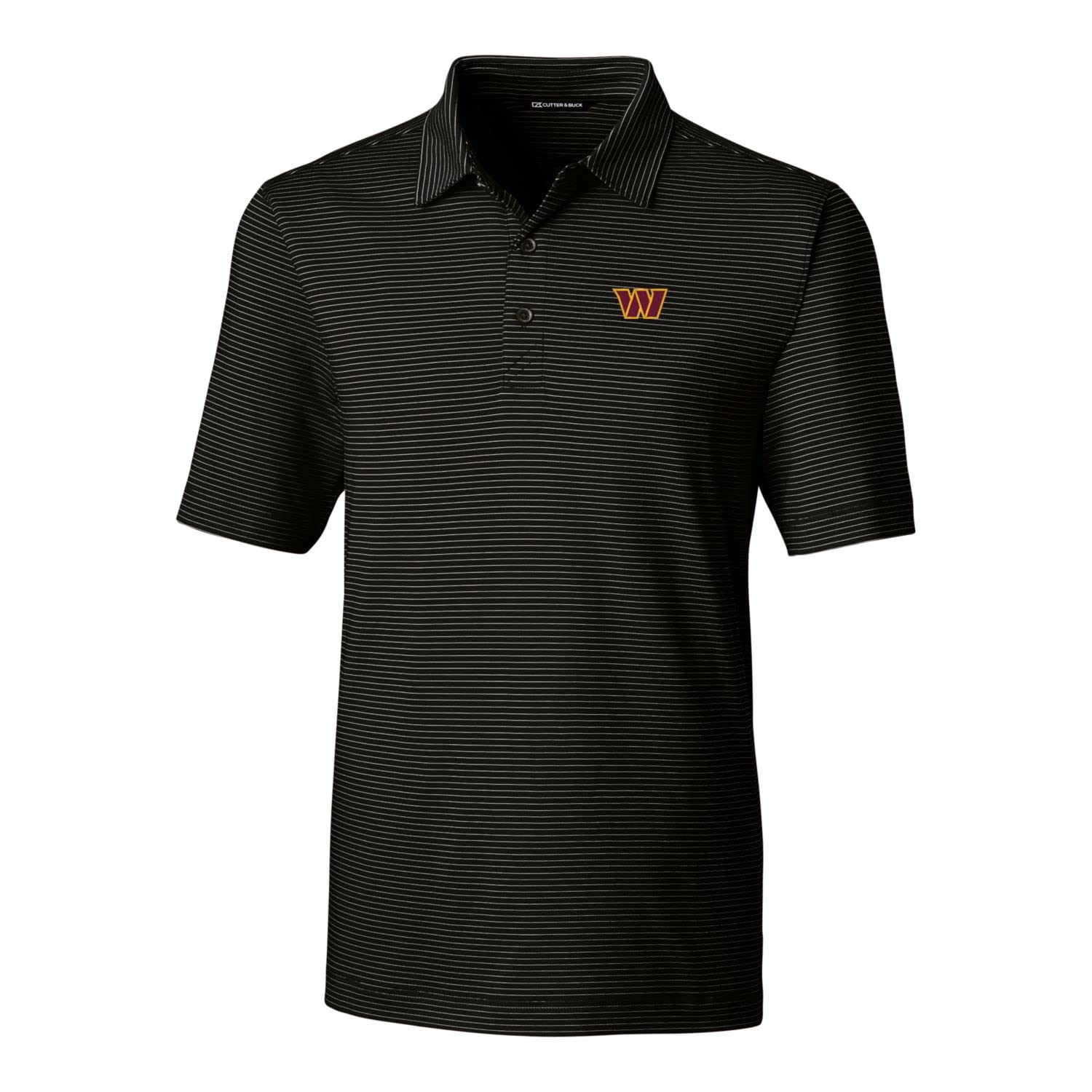 Cutter & Buck Men's NFL Forge Pencil Stripe Stretch Polo Shirt - Breathable Performance Golf & Casual Wear for Sports Fans