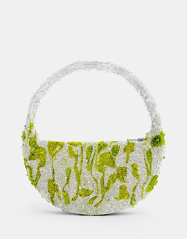 Stylish Bead Embroidered Birch Leaf Clover Crossbody Bag - Perfect for Casual Outings, Parties, and Everyday Use