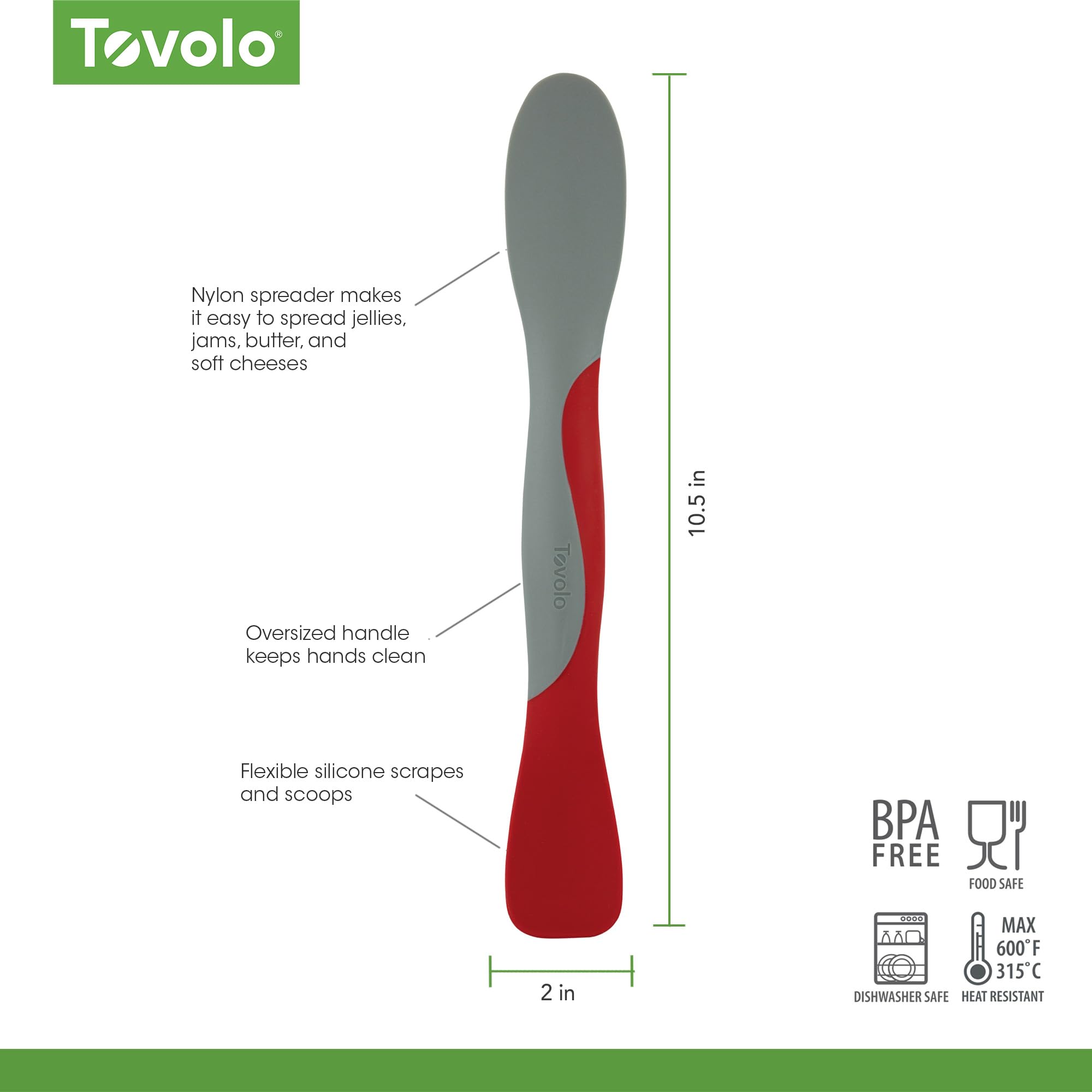 Tovolo Multi-Purpose Kitchen Tool for Scooping, Spreading, Slicing & Scraping - Perfect for Meal Prep, Baking & Cooking