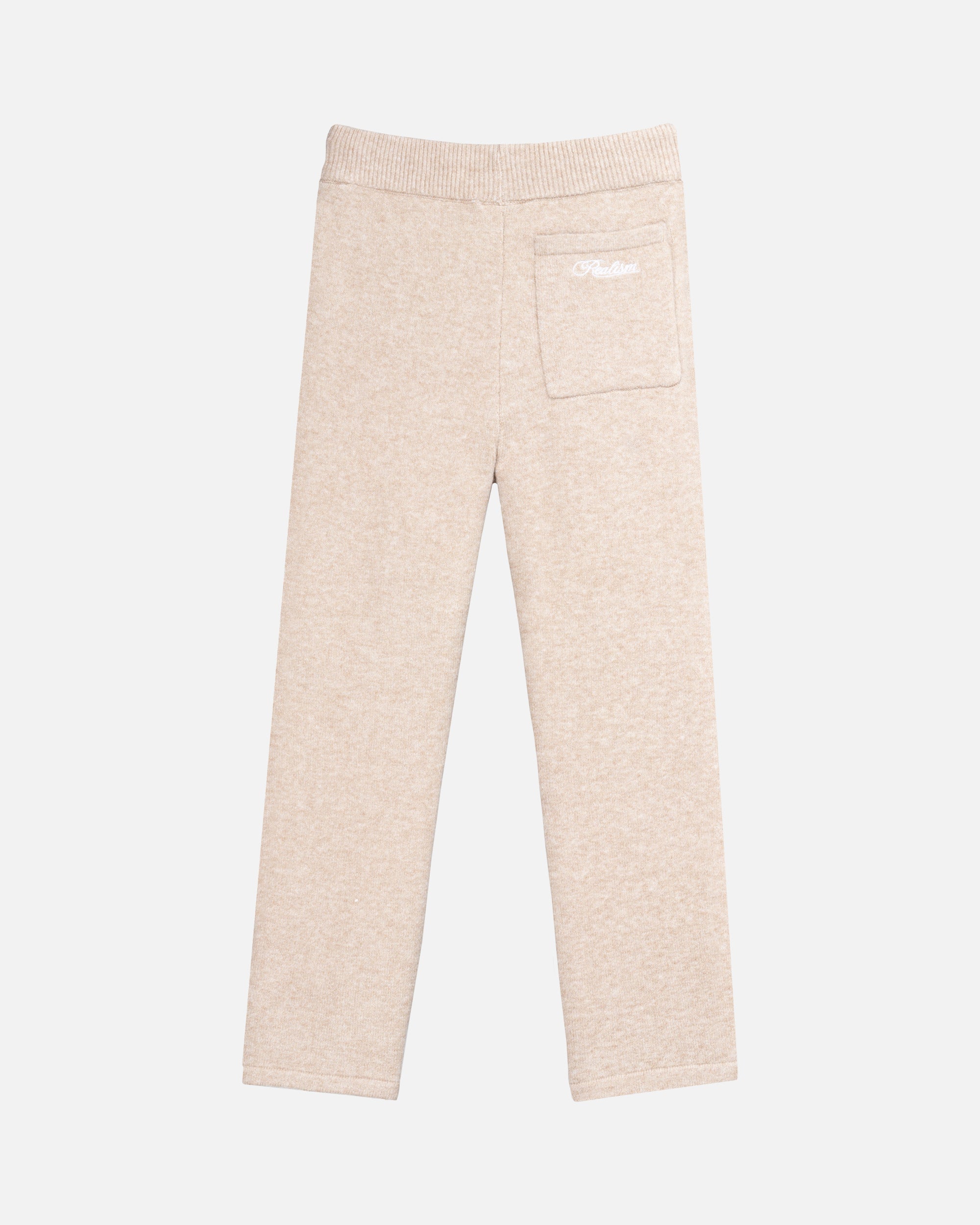 SSS Realism Radiant Knit Pants for Women - Soft Stretchy High Waist Lounge Pants - Comfortable Sand Color Trousers for Yoga, Travel & Casual Wear