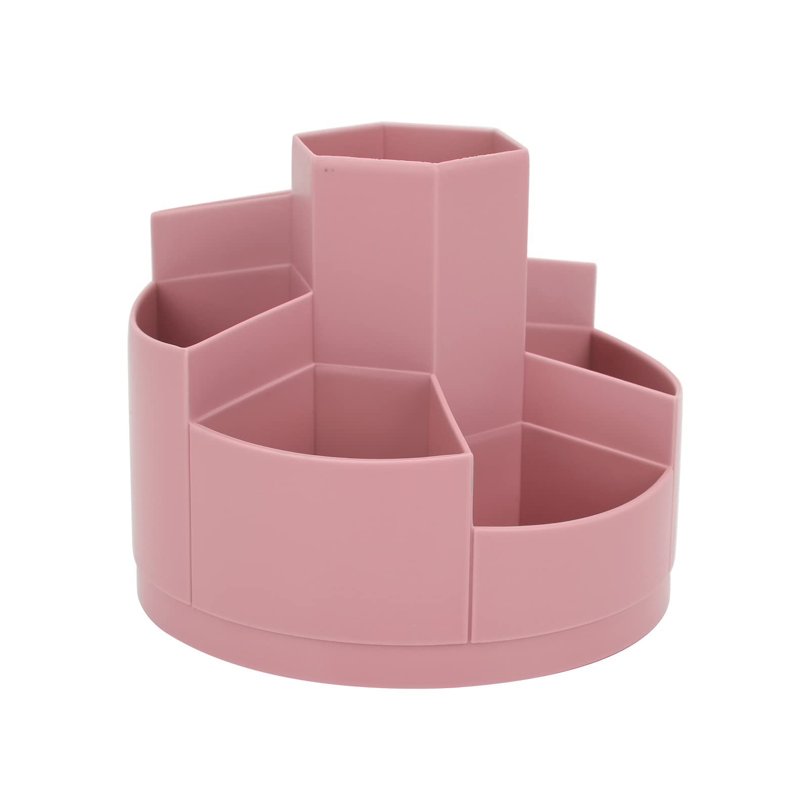 Pink Plastic Makeup Brush Holder Organizer - Vanity & Desk Storage for Brushes, Pens & Cosmetics | Perfect for Makeup Artists & Home Office Organization