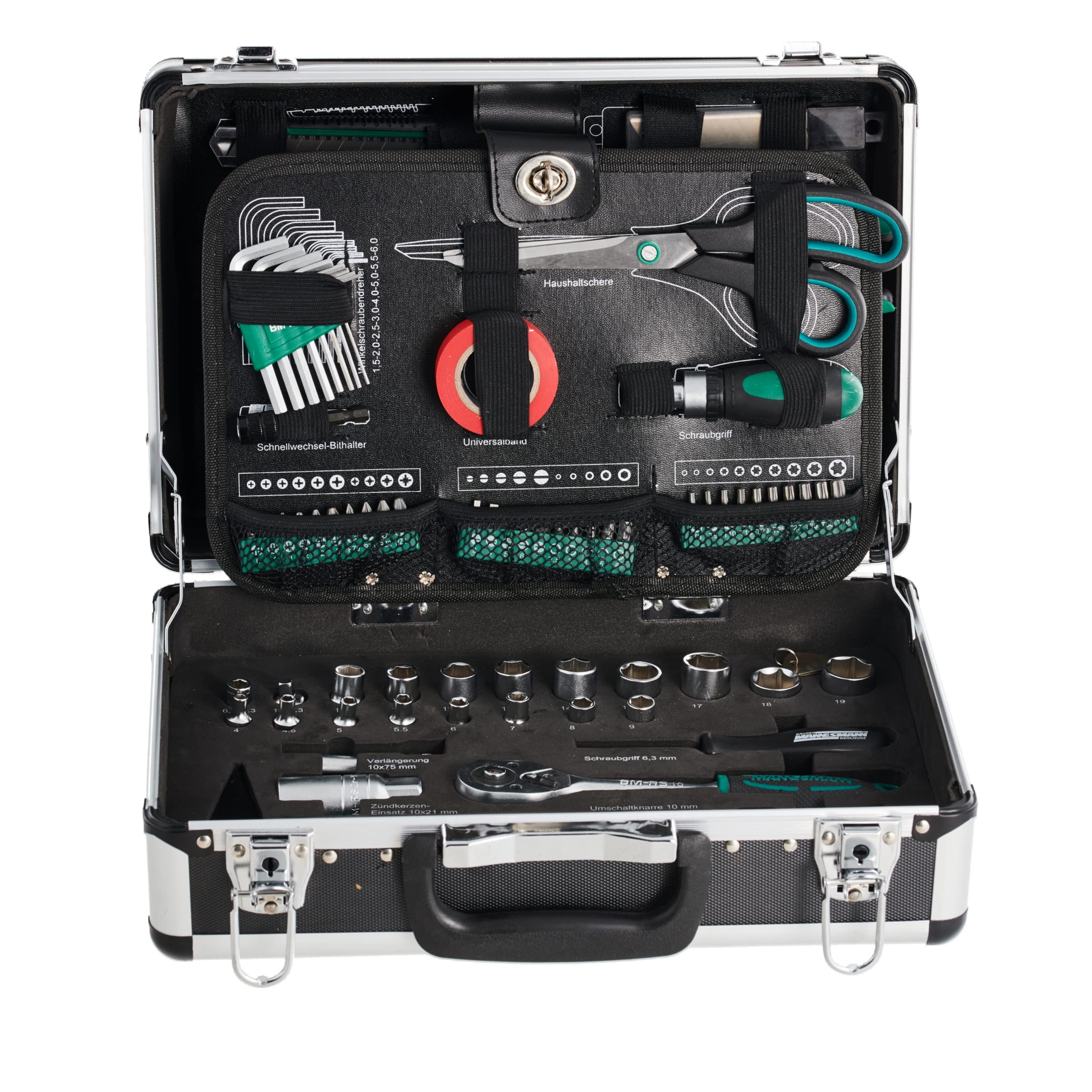 Brüder Mannesmann Tools 90-Piece Professional Tool Set with Durable Carrying Case | Complete Home & Auto Repair Kit | Perfect for DIY Projects, Mechanics, and Emergency Repairs