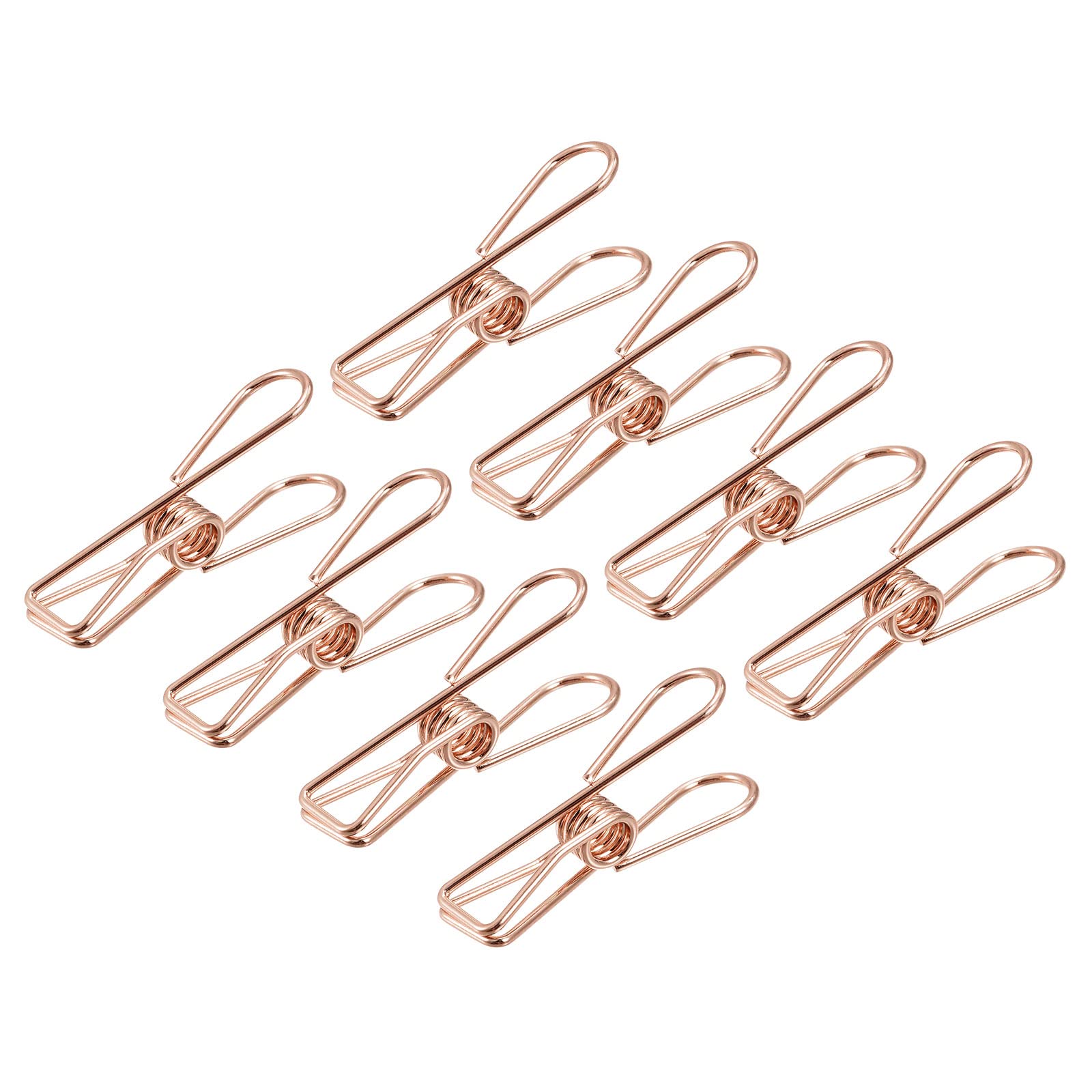 uxcell 32mm Carbon Steel Tablecloth Clips - Rose Gold Wire Clamps for Securing Table Linens & Hanging Clothes (8 Pack) - Perfect for Weddings, Parties & Home Decor