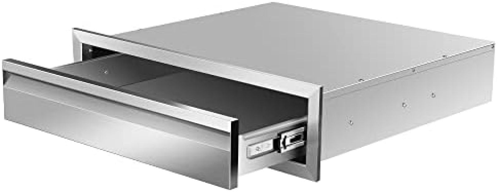 Stainless Steel Outdoor Kitchen Drawers - Flush Mount Double BBQ Access Drawers with Recessed Handle - 24W x 6.5H x 23D Inch - Perfect for BBQ Islands, Grill Stations & Outdoor Kitchen Organization
